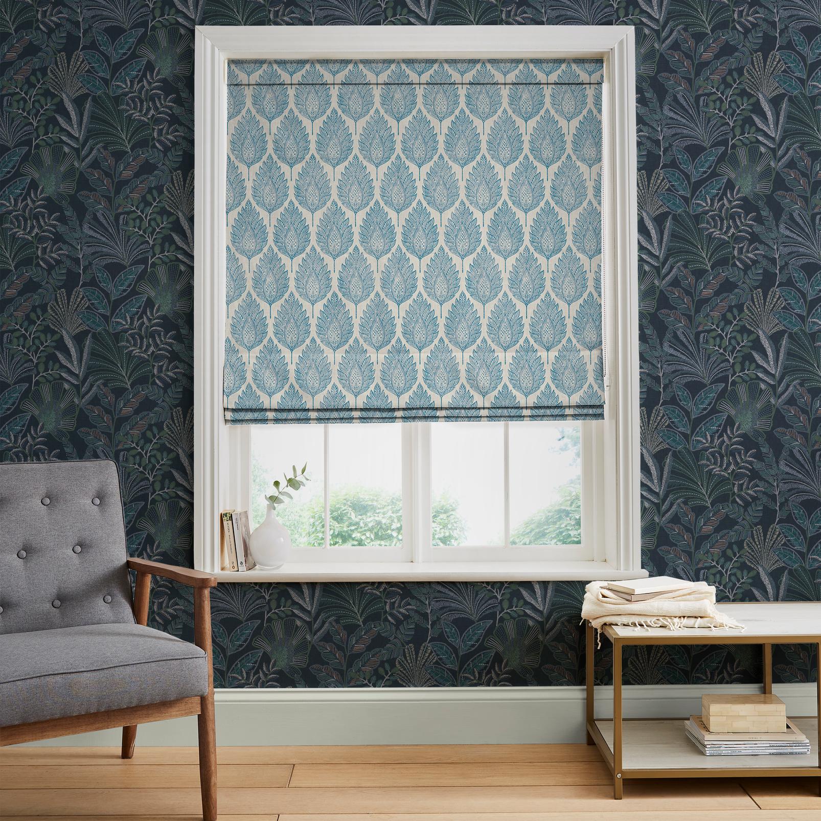 Flame Leaf Blue Roman Blind - 142549rom_ROOMSET_01.jpg