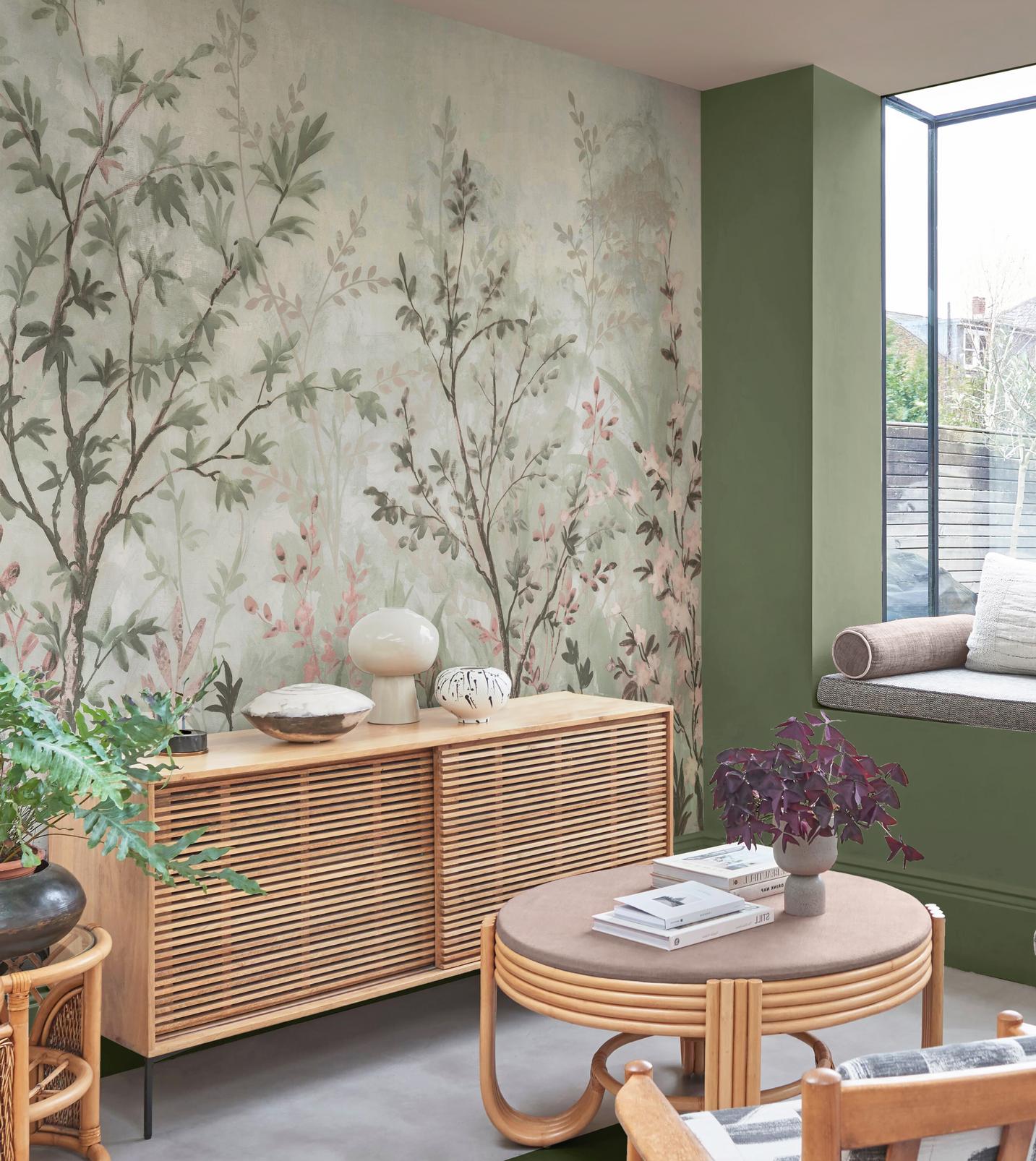 Forest in Bloom Soft Green Bespoke Mural - 142939_ROOMSET_01.jpg