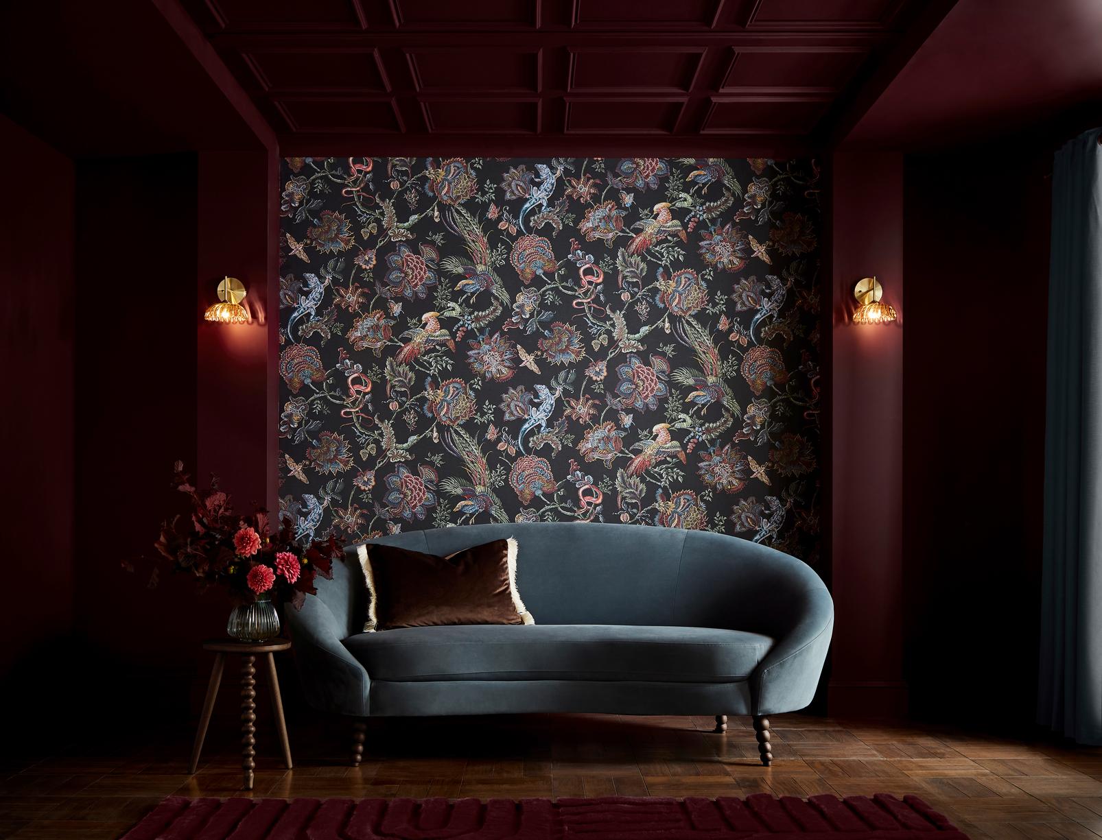 Eternal Weave Black Wallpaper (Set of 2) - 143235_ROOMSET_01.jpg