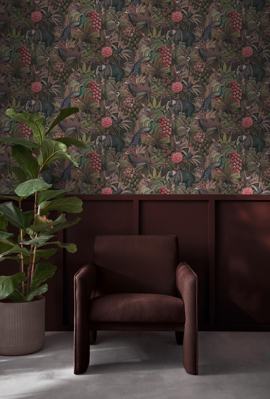 Jungle Jamboree Damson Wallpaper - 142314_ROOMSET_01.jpg