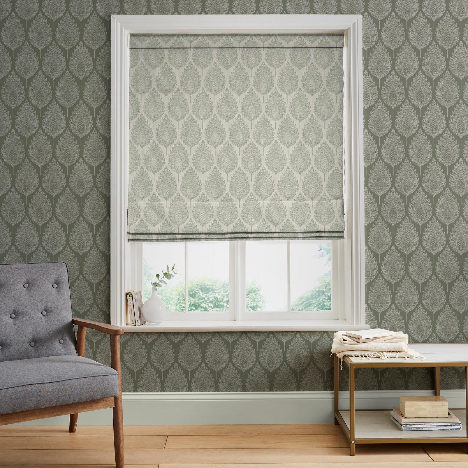 Flame Leaf Green Roman Blind - 142547rom_ROOMSET_01.jpg