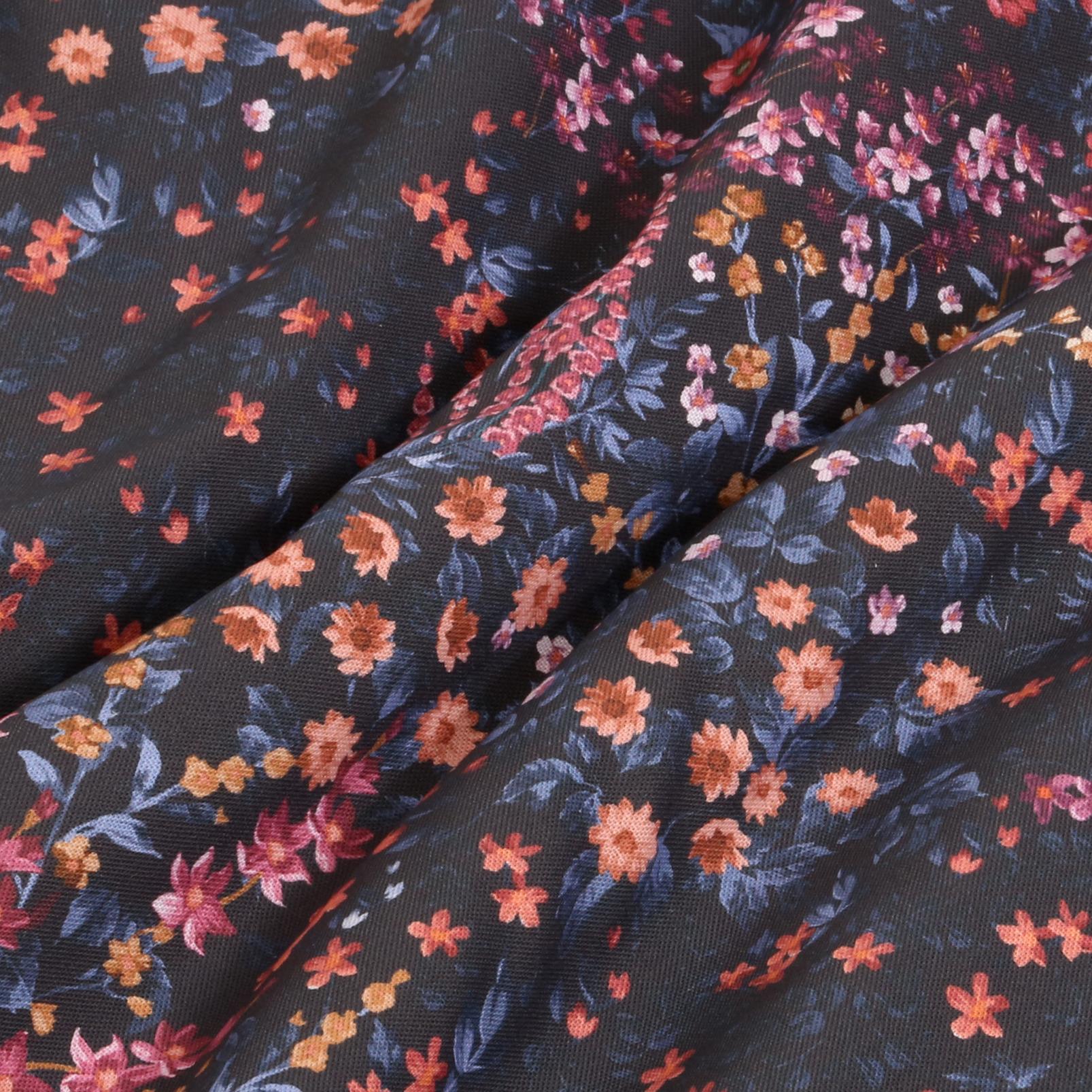 Painterly Flora Blue & Pink Curtain - 142563cur_FABRIC_01.jpg