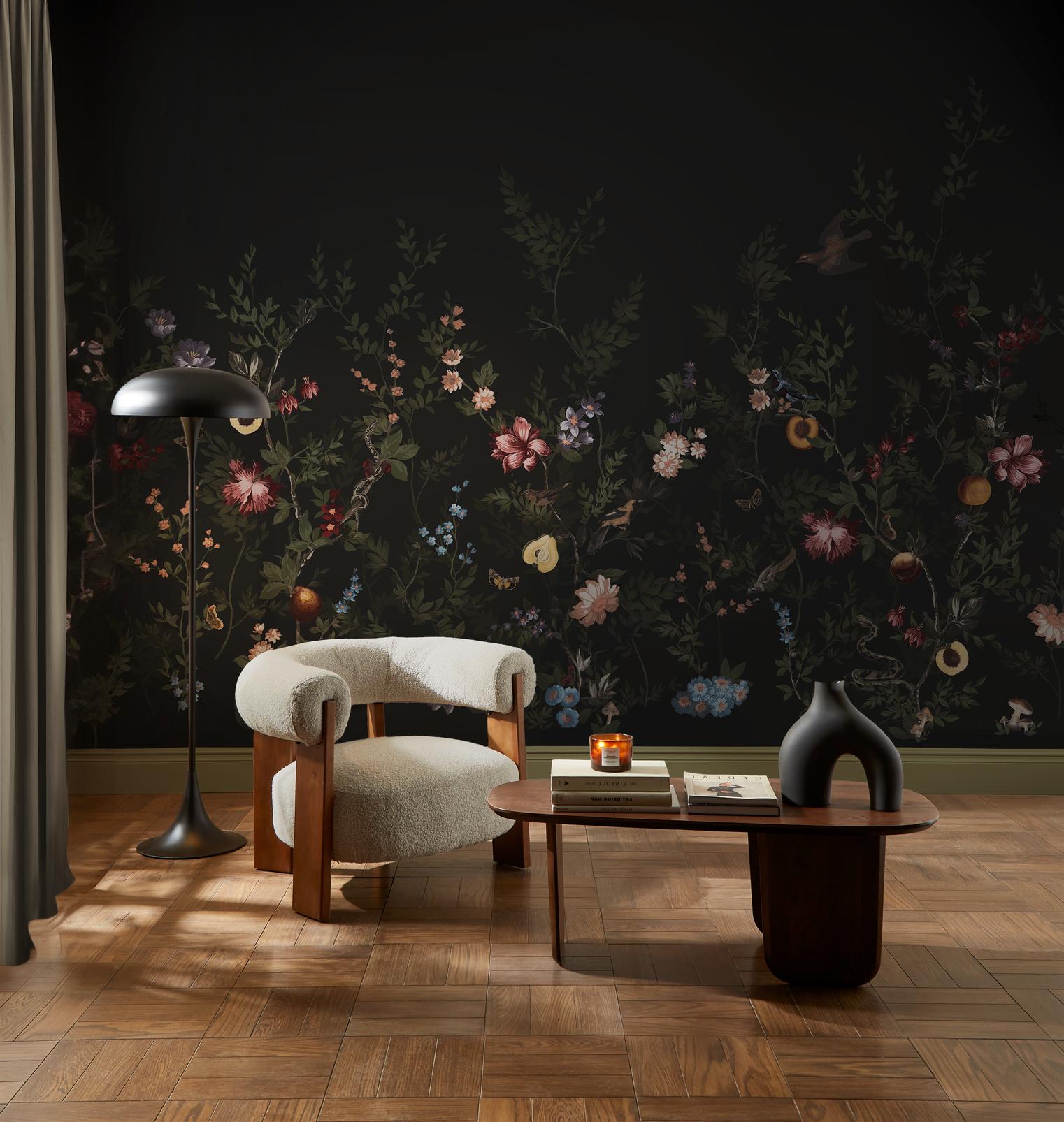 Allurium Night Bespoke Mural in a Roomset