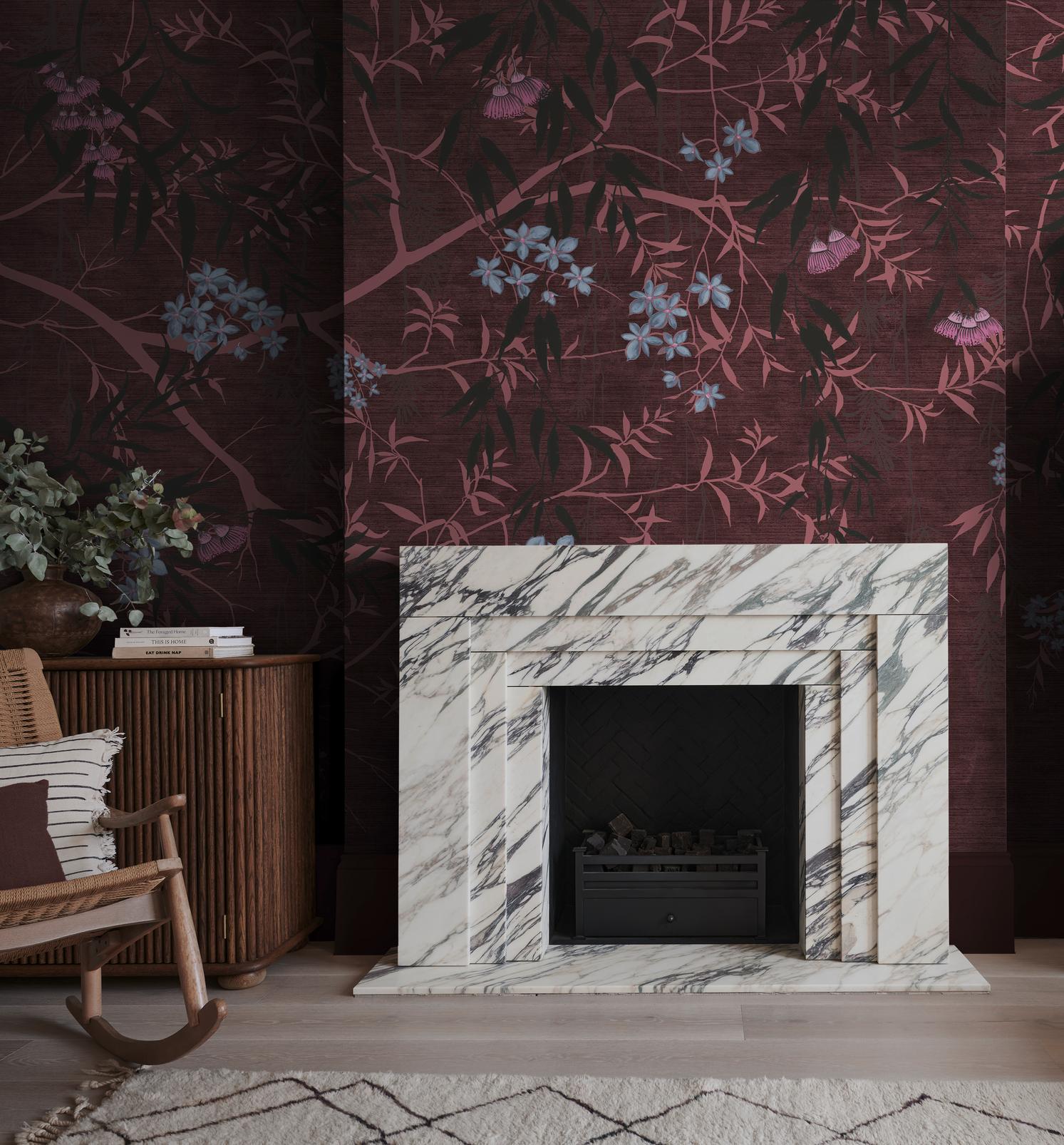 Obassia Damson Bespoke Mural in a Roomset