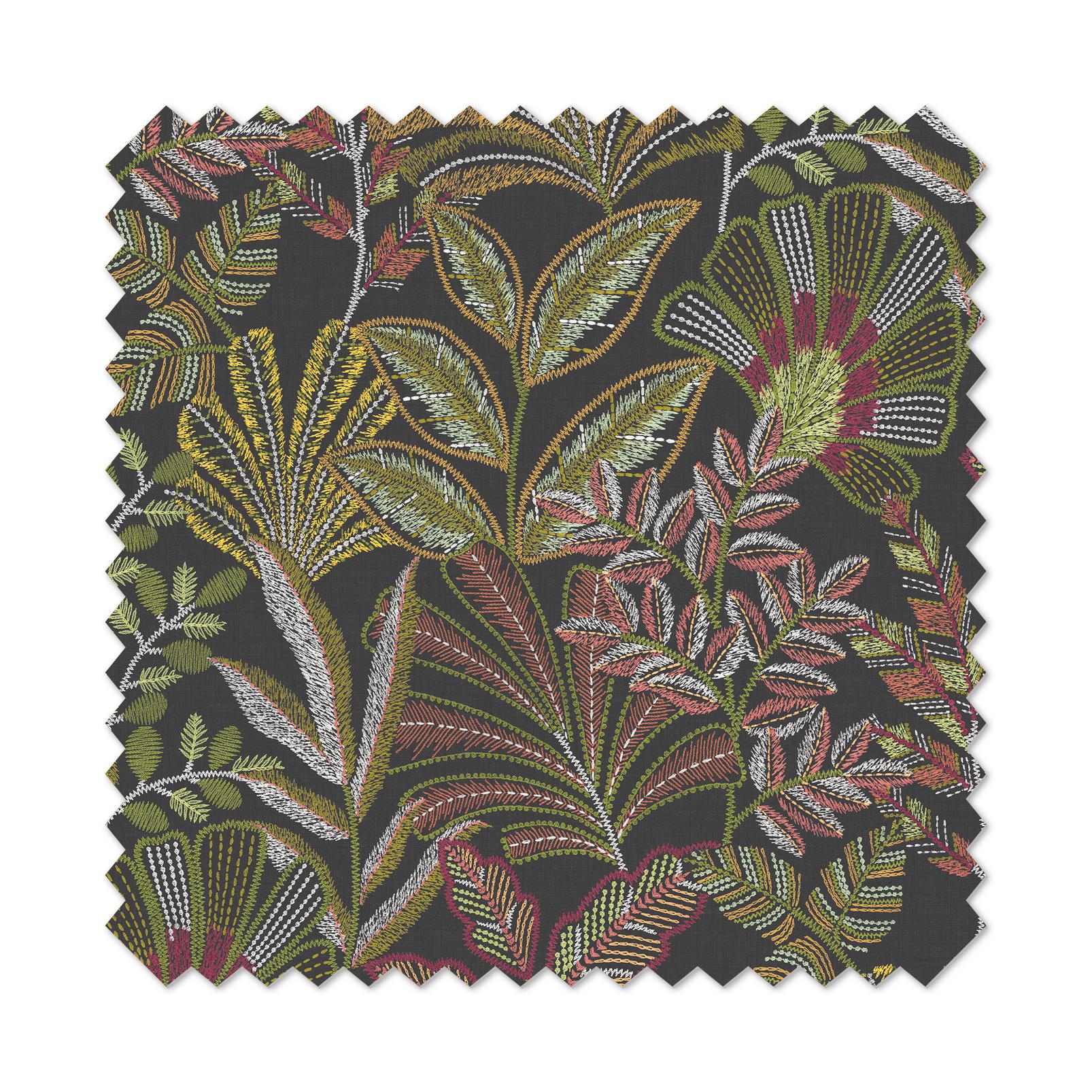A5 Fabric Sample Vendura Weave Black and Damson Light Filtering - 142639rol_FLATLAY_01.jpg