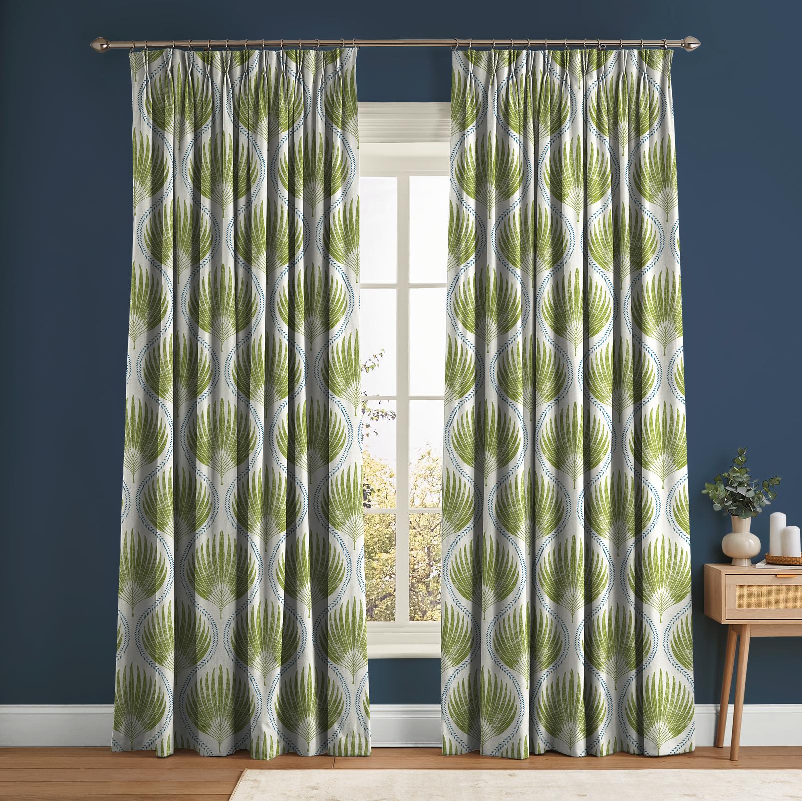 Lissome Leaf Olive Curtain - 142679cur_ROOMSET_01.jpg