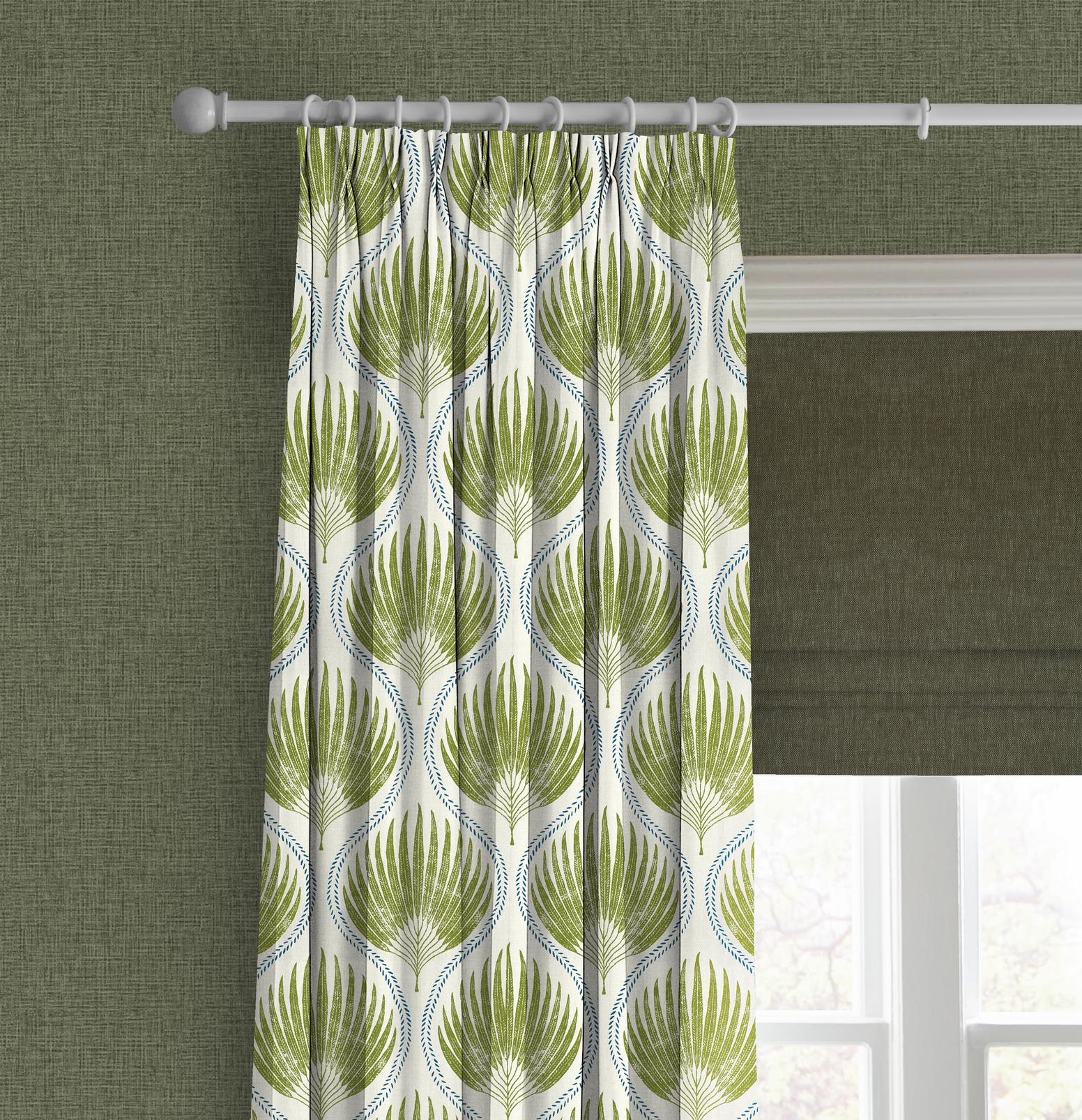 Lissome Leaf Olive Curtain close up image