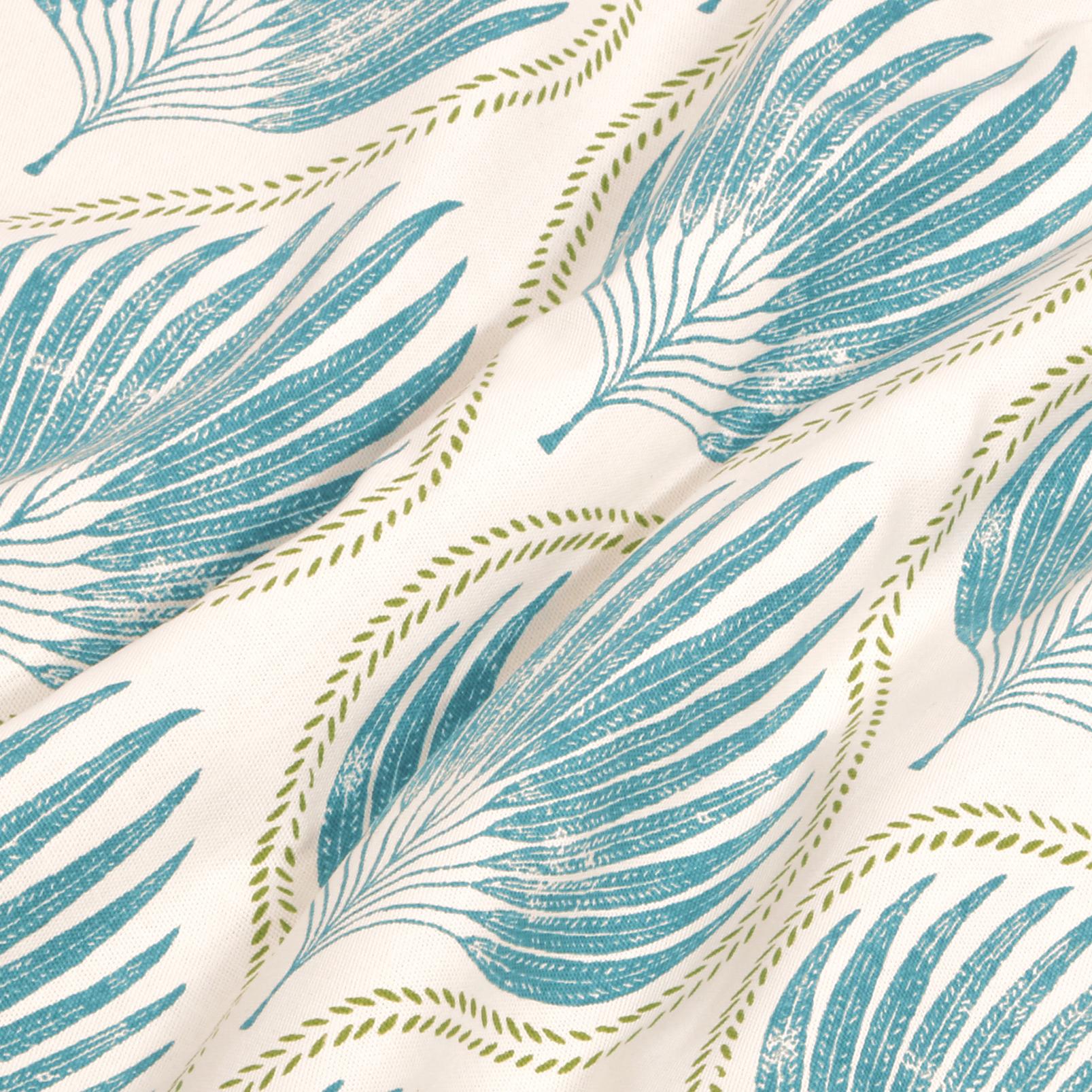 Lissome Leaf Blue Roman Blind fabric close up image