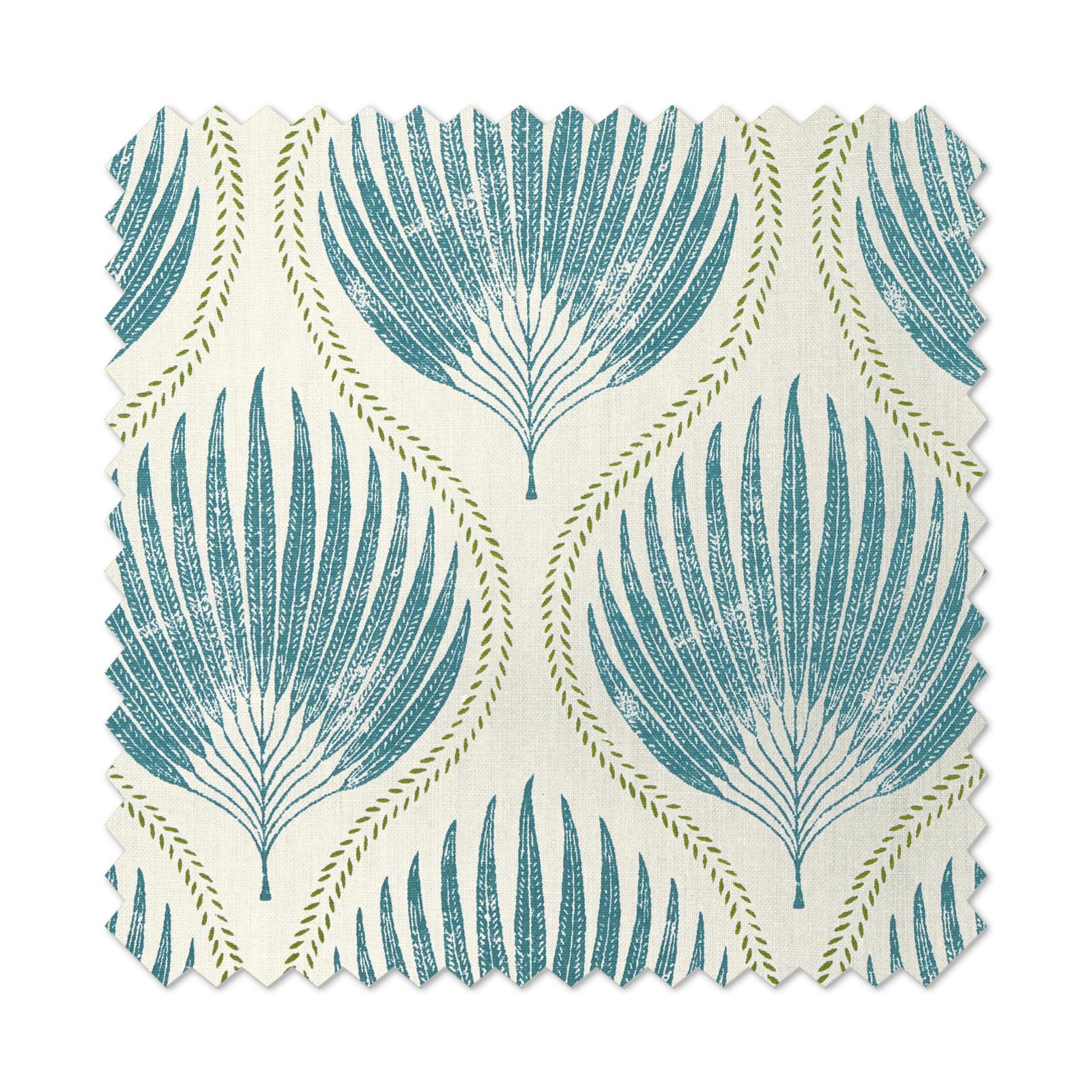 Lissome Leaf Blue Roman Blind flatlay image