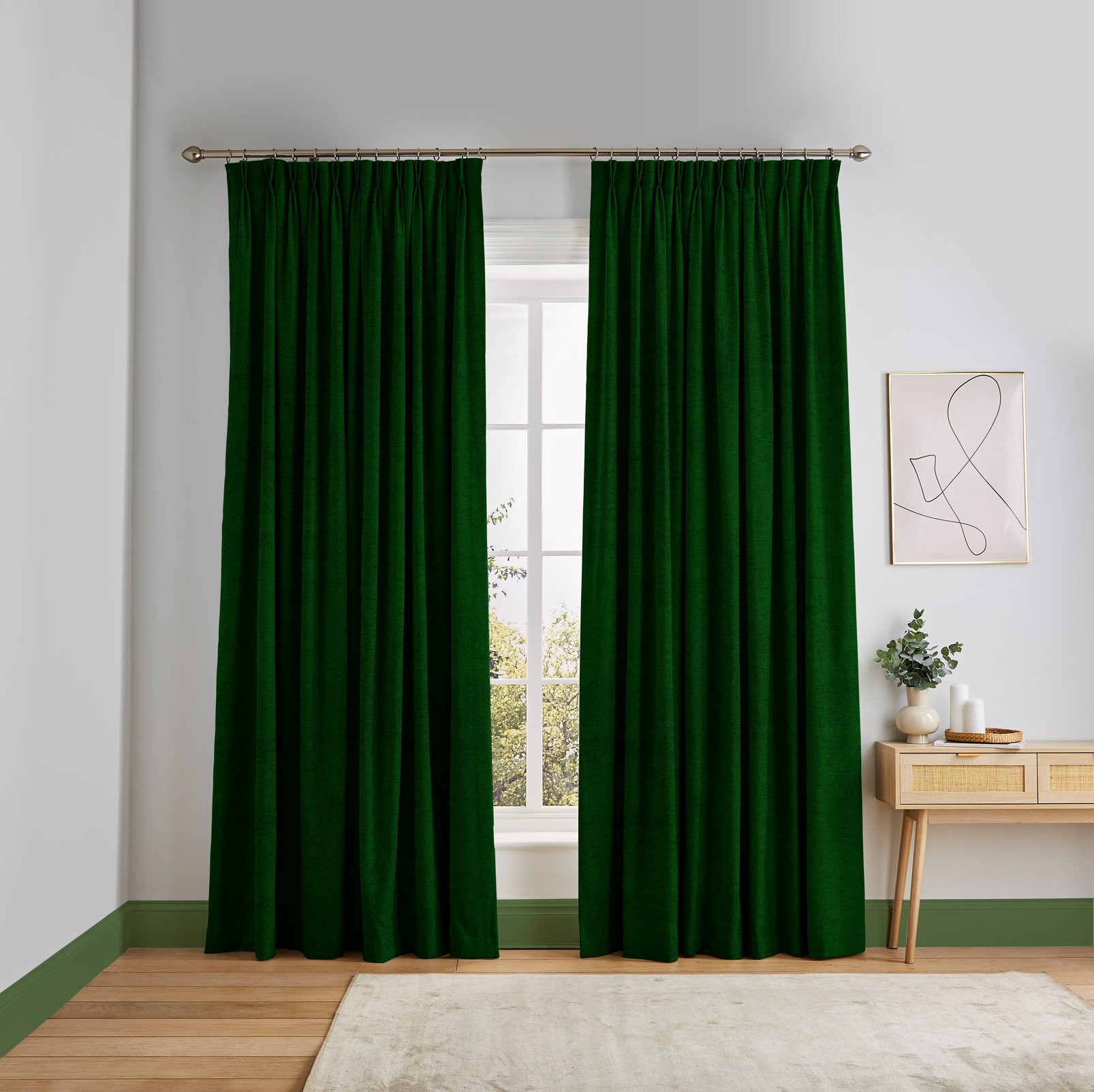 Serenity Green Curtains in a Roomset