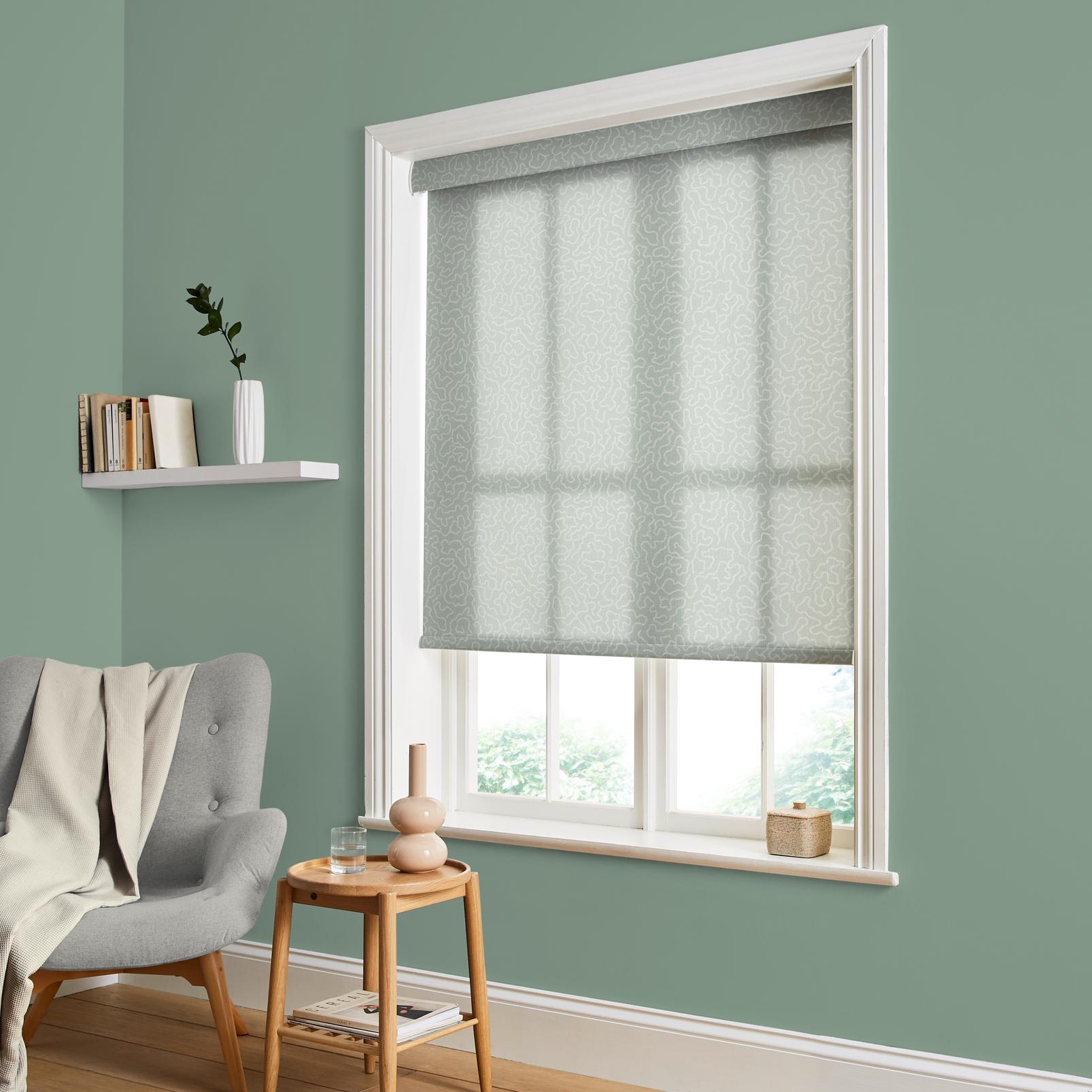 Watery Lane Sea Spray Light Filtering Sample - 143652rol_ROOMSET_Watery_Lane_Sea_Spray_Roller_Blind_145276_Mist.jpg