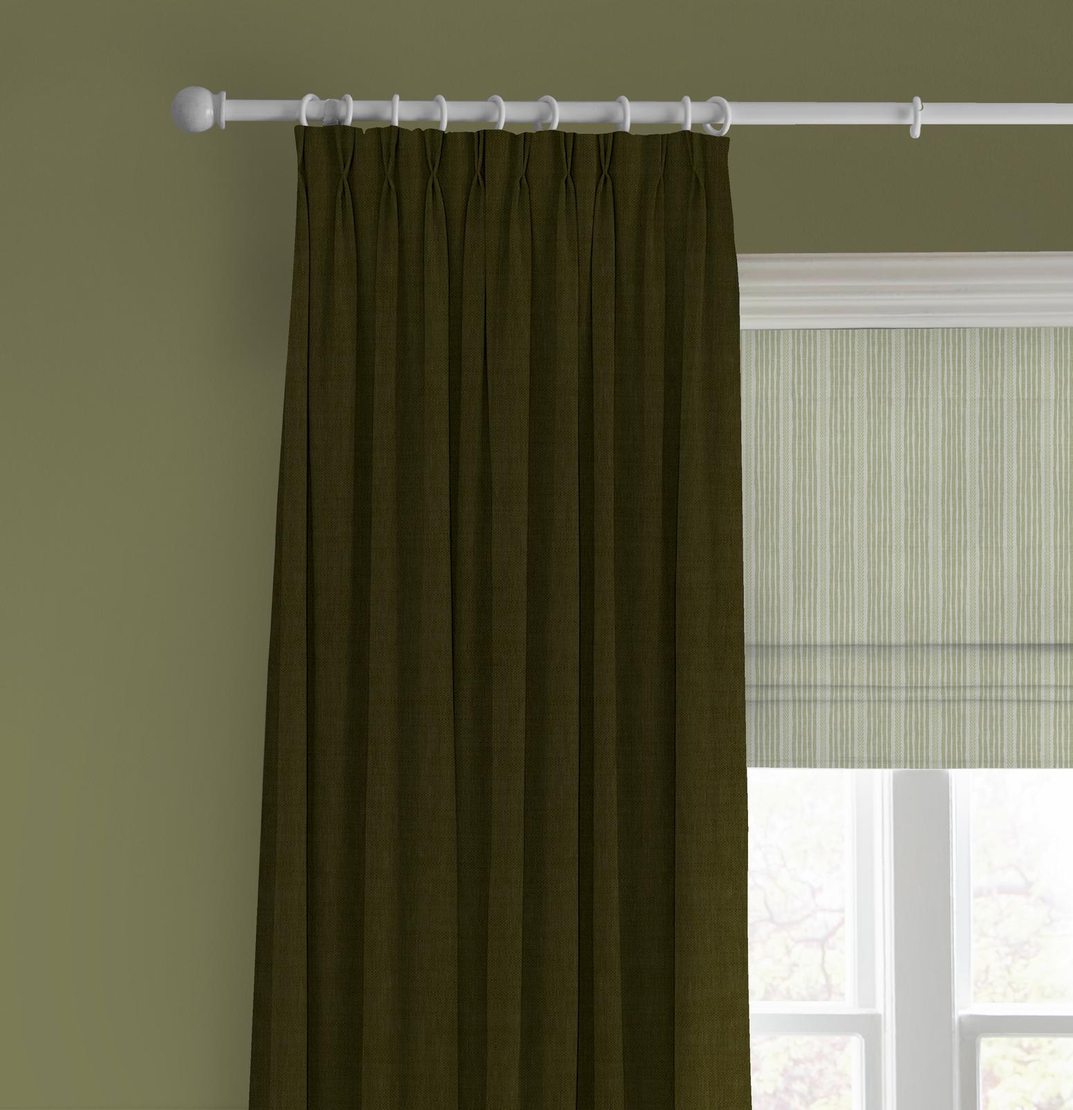 Willow Path Stripe Sage Roman Blind - 143684rom_CAMEO_Willow_Path_Stripe_Sage_140134_Whitaker_Olive_110248_Military_Operation.jpg