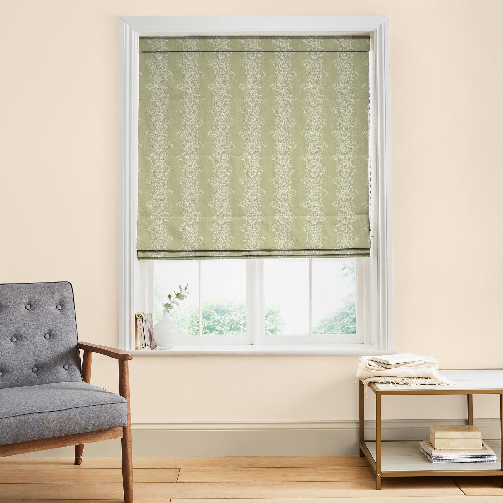 Whispering Fern Dark Sage Roman Blind - 143636rom_ROOMSET_Whispering_Fern_Dark_Sage_109166_Cambridge_Cream.jpg