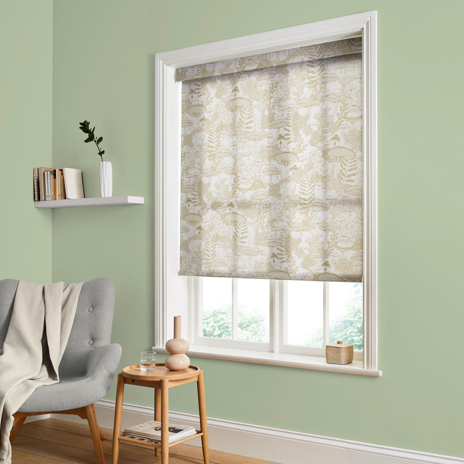Fungi Folklore Willow Light Filtering Sample - 143676rol_ROOMSET_Fungi_Folklore_Willow_Roller_Blind_145292_Willow.jpg