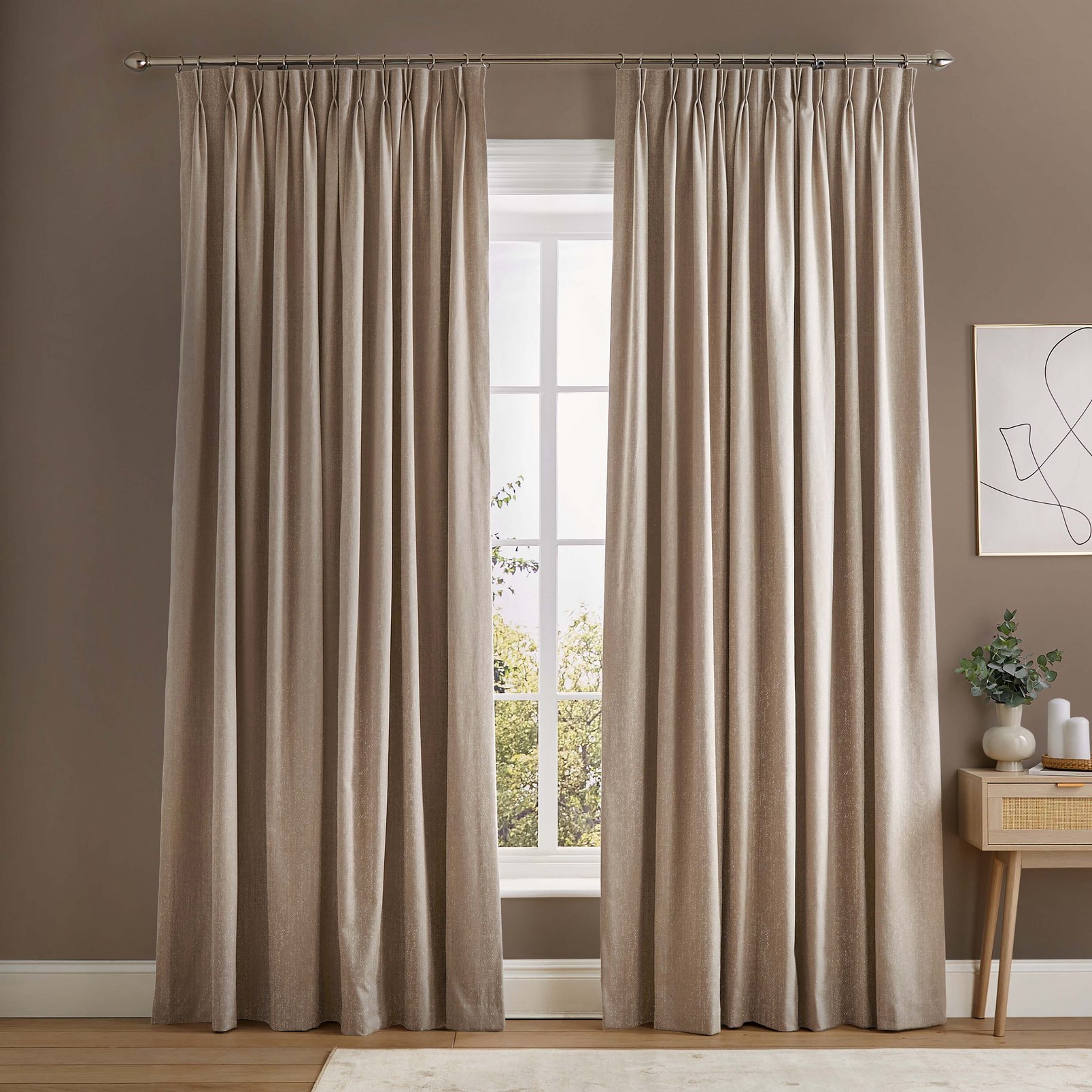 Glimmer Blush Curtains in a Roomset