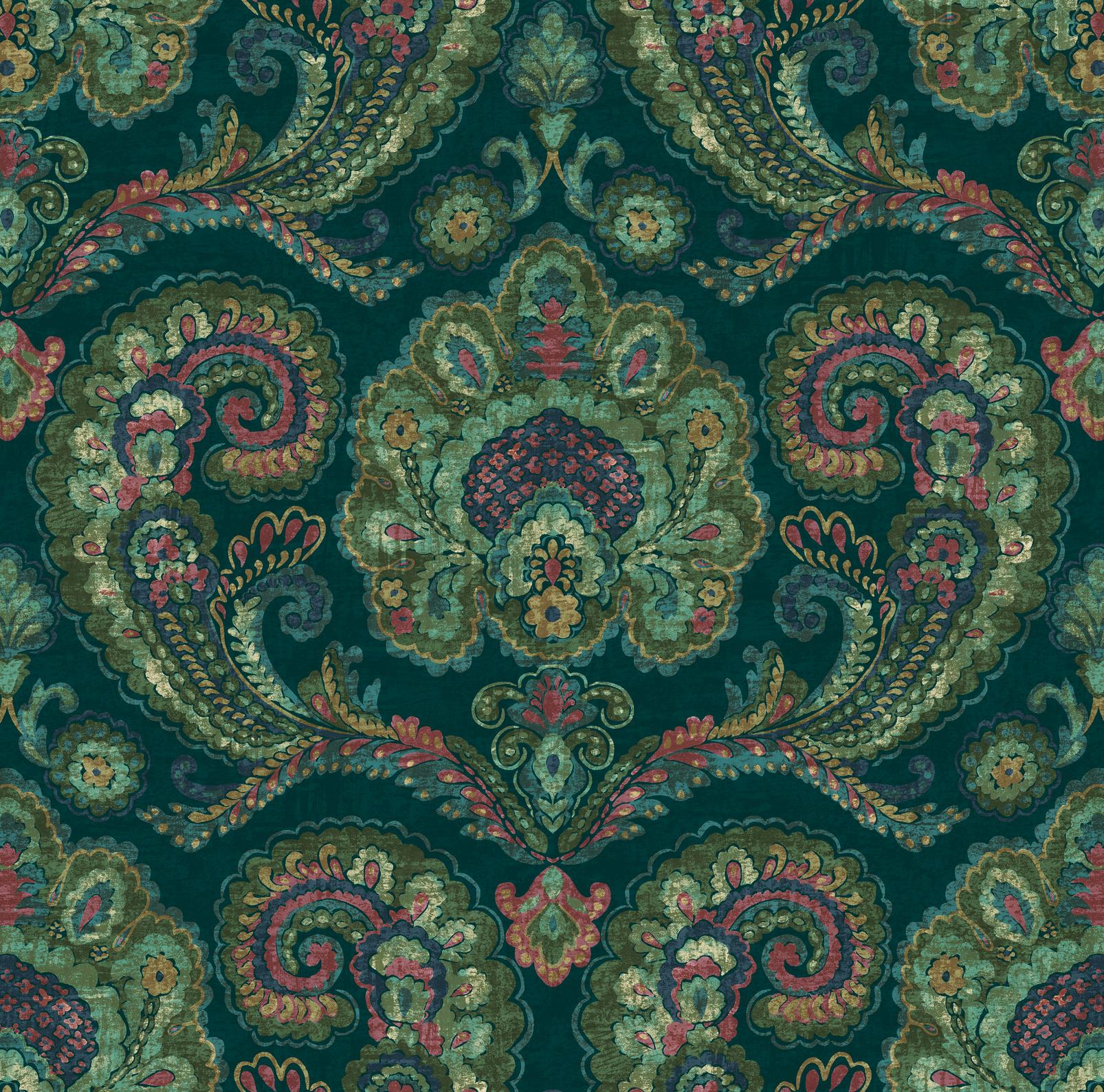 Paisley Tapestry Teal Wallpaper - 143567_TILE_01.jpg