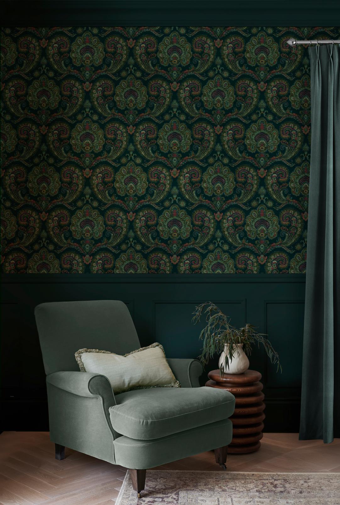 Paisley Tapestry Teal Wallpaper - 143567_ROOMSET_01.jpg