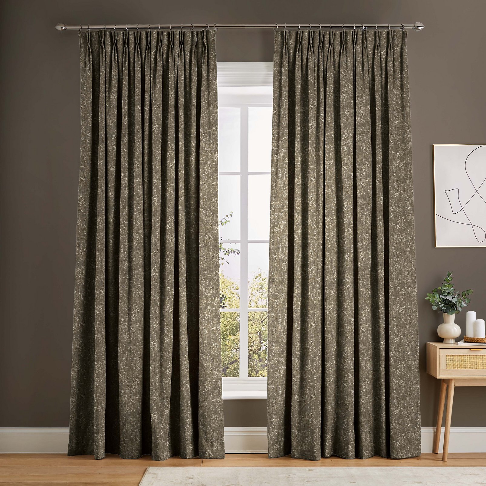 Dream Taupe Curtains in a Roomset
