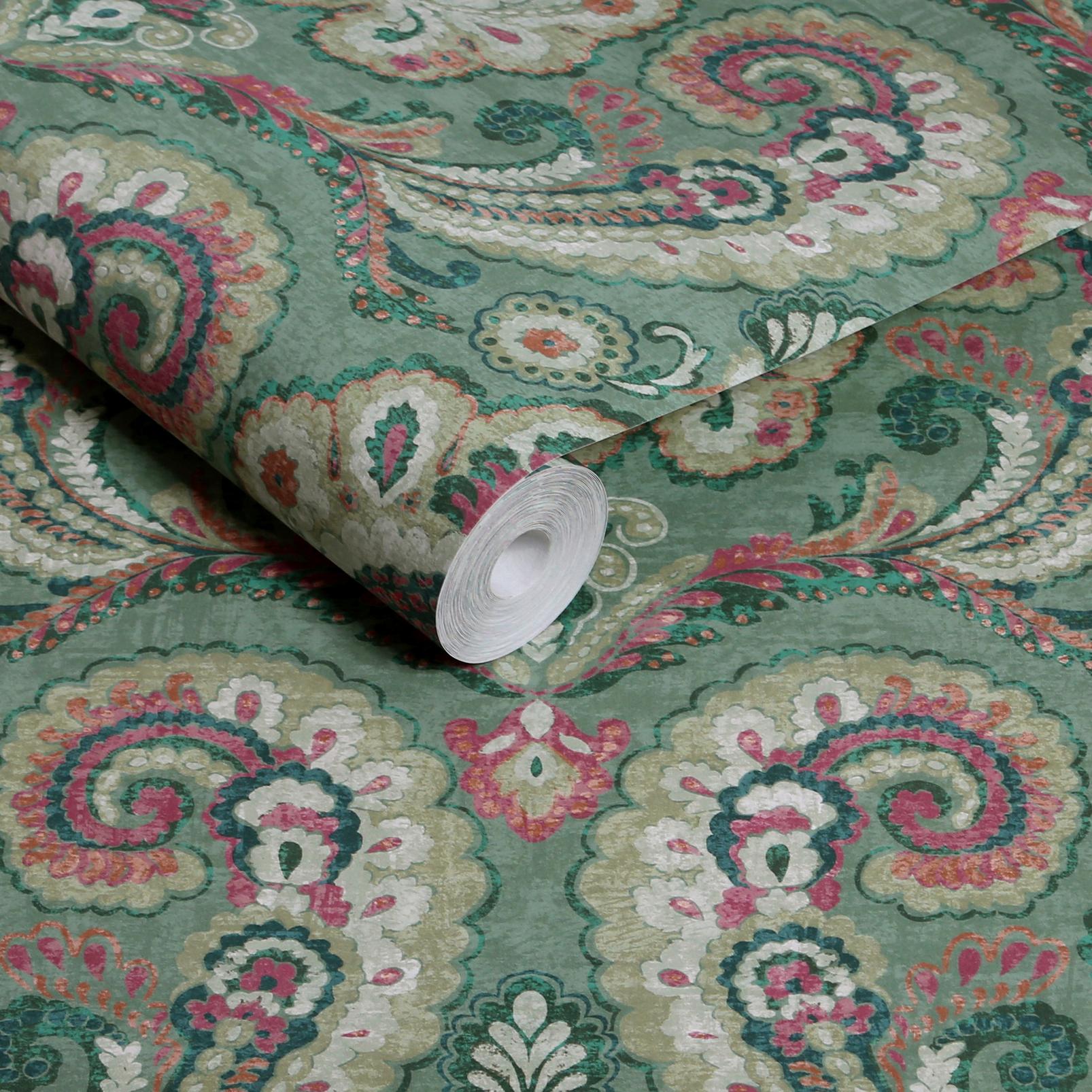 Paisley Tapestry Petrol Wallpaper - 143515_ROLLSHOT_01.jpg