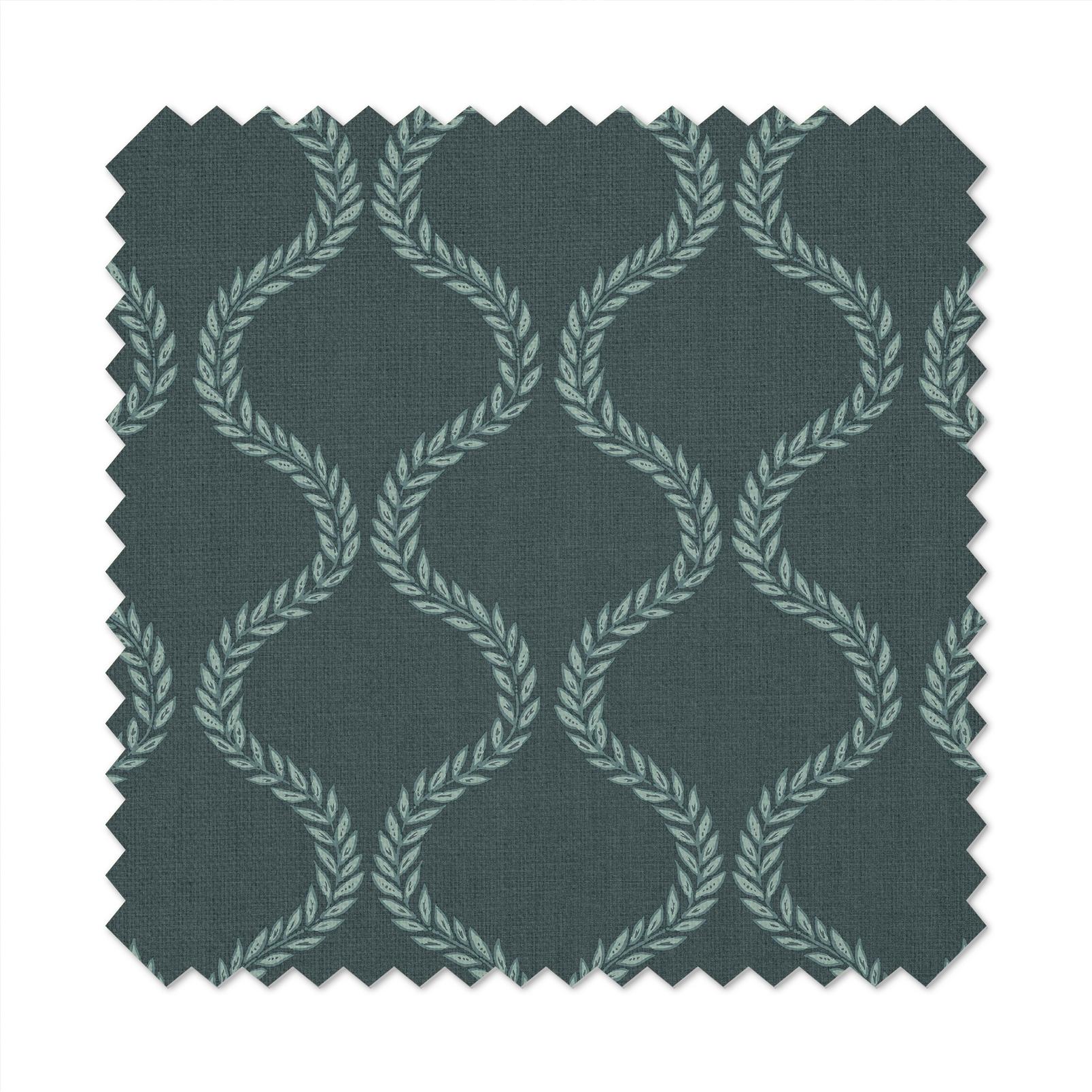 Laurel Leaf Trellis Petrol Roman Blind - 143669rom_FLATLAY_01.jpg
