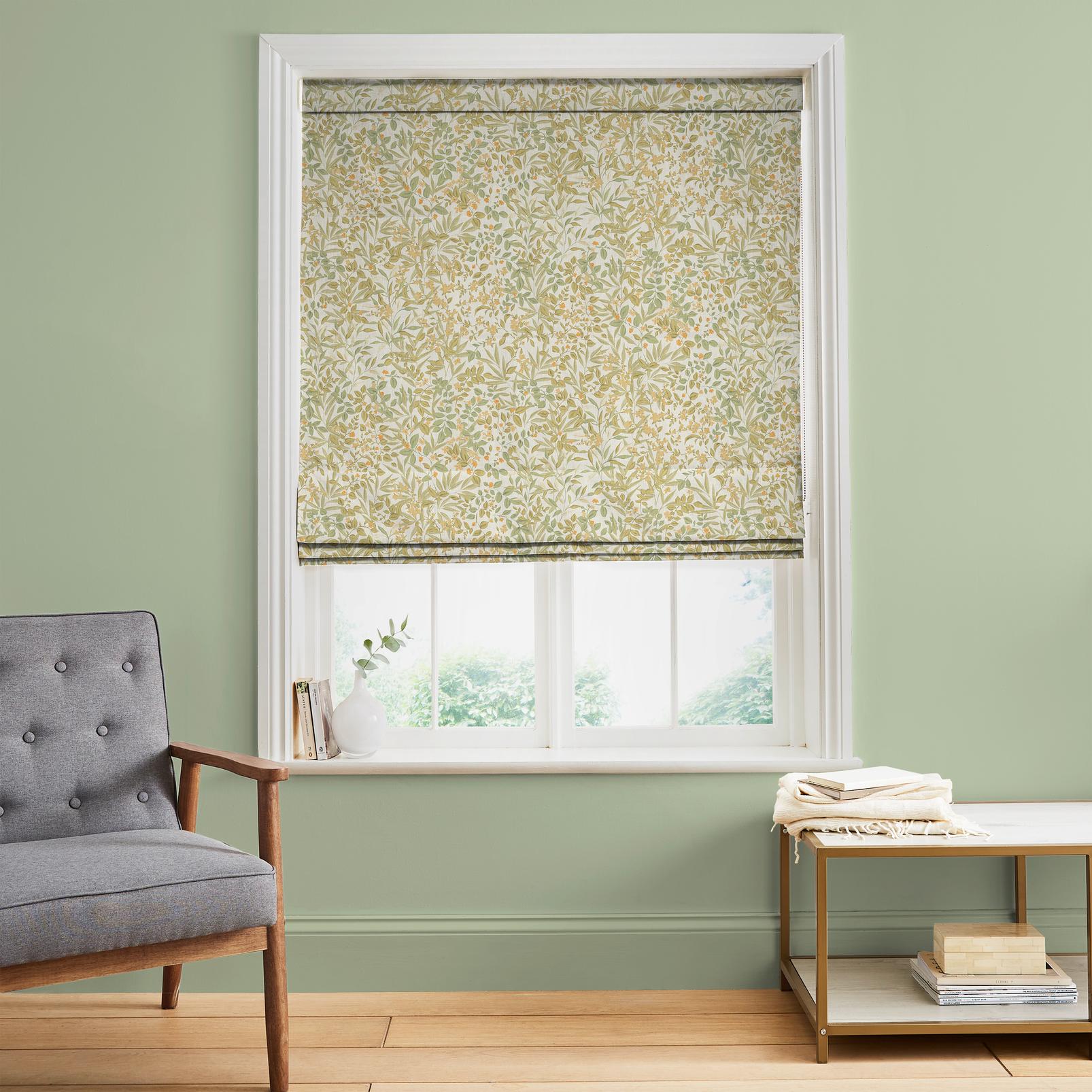 Reverie Crème Brûlée Roman Blind - 143648rom_ROOMSET_Reverie_Creme_Brulee_145292_Willow.jpg