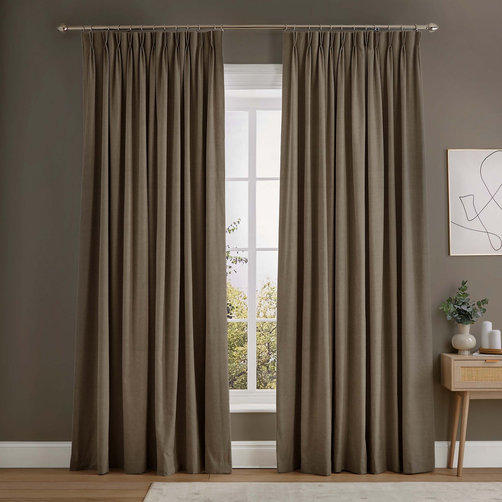 Linum Natural Curtains in a Roomset