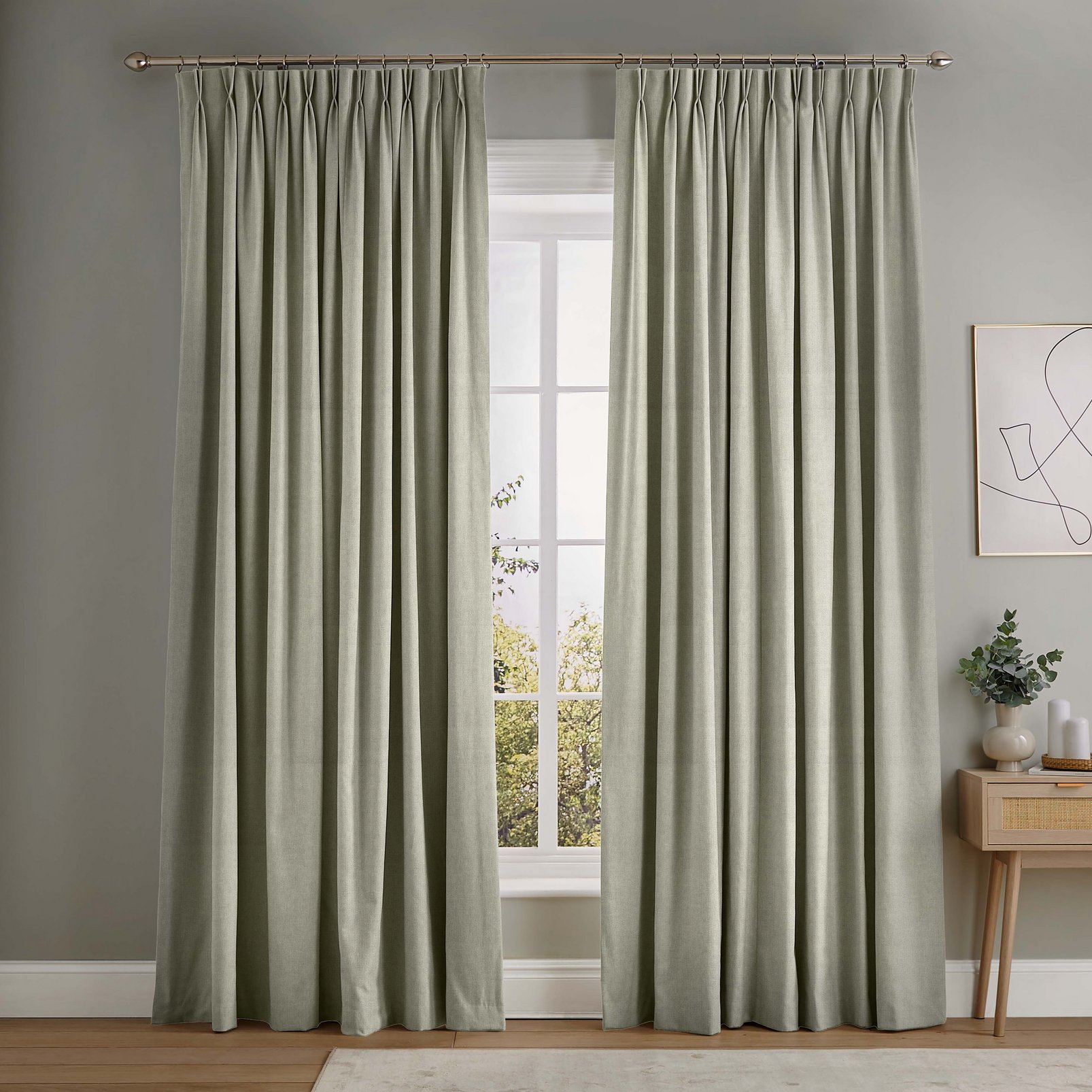 Linum Ecru Curtains in a Roomset