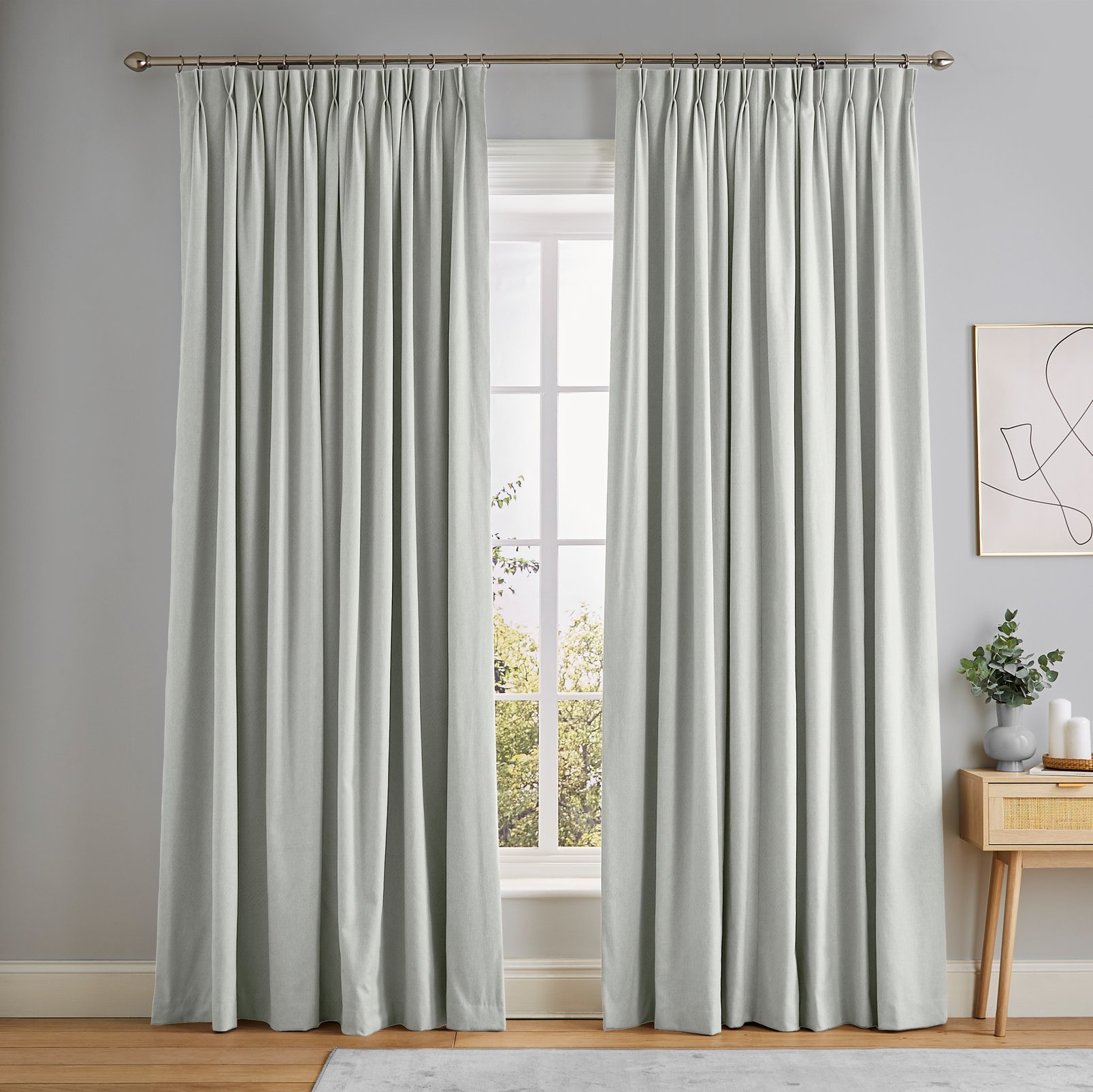 Dune Silver Curtains in a Roomset