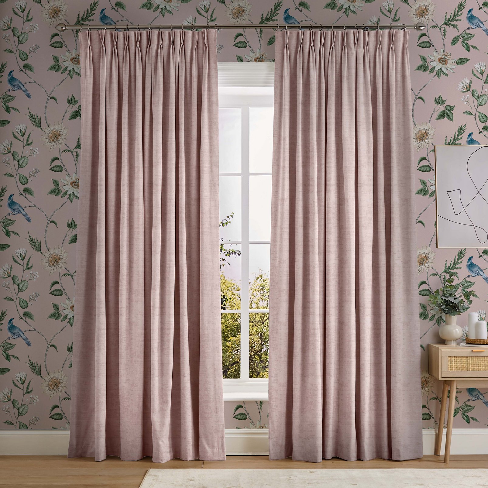 Elements Blush Curtains in a Roomset