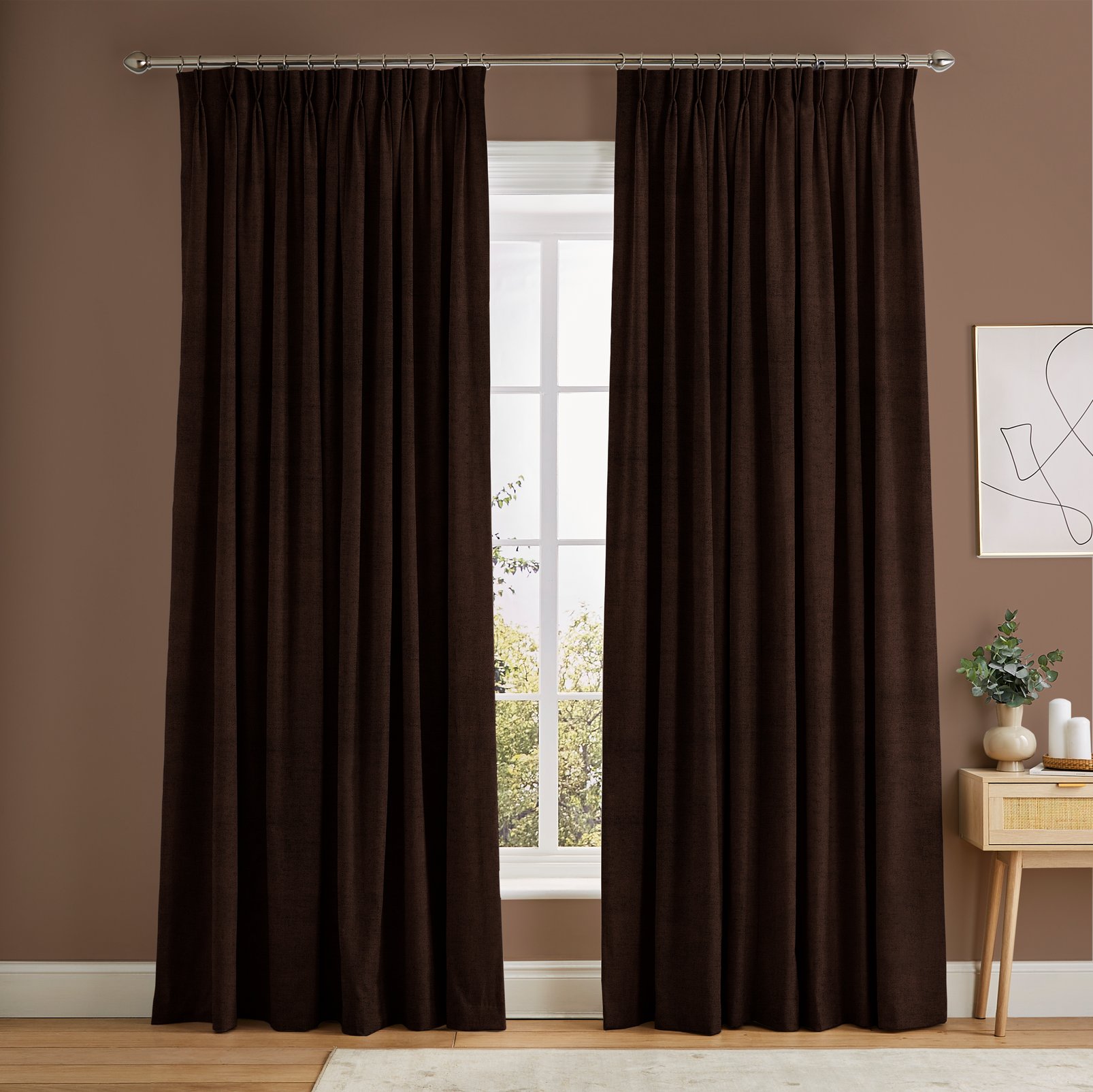 Serenity Deep Amber Curtains in a Roomset