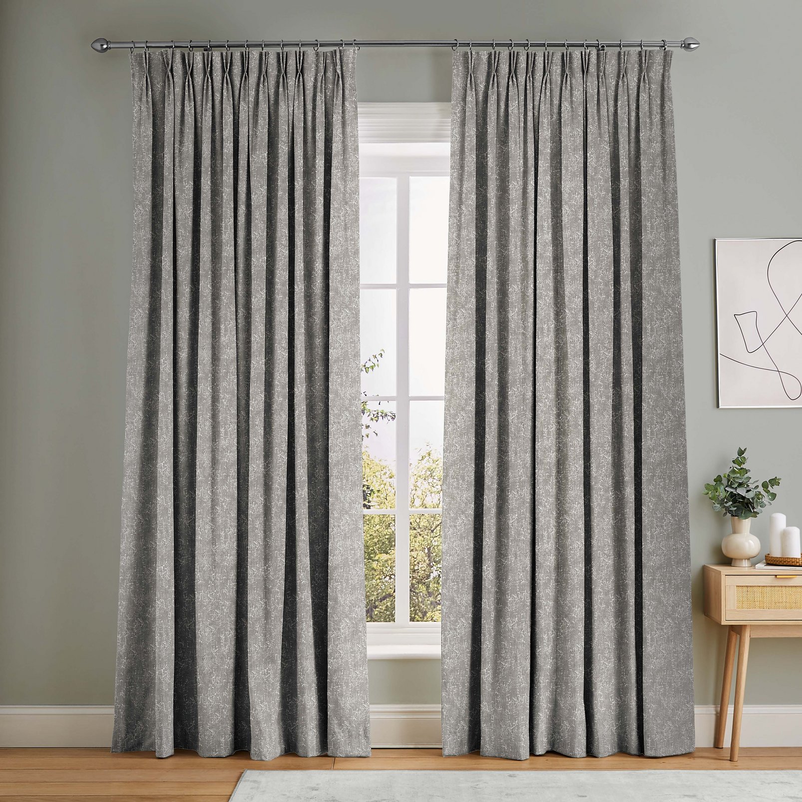 Dream Soft Grey Curtains in a Roomset