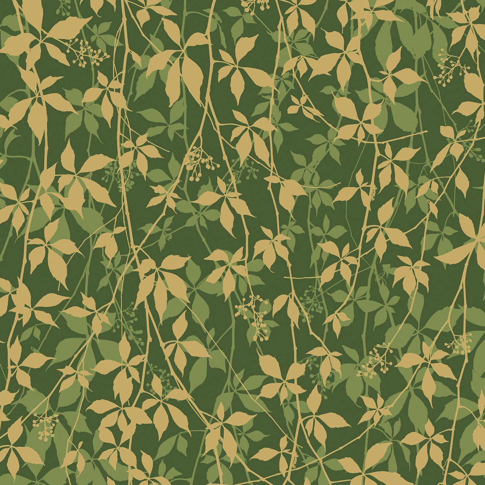 Clarissa Hulse Virginia Creeper Basil & Gold Wallpaper - 147010_TILE_VIRGINIA CREEPER_BASIL & GOLD_01.jpg