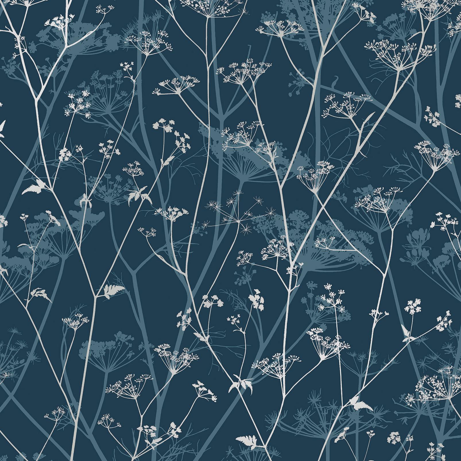 Clarissa Hulse Wild Chervil Navy & Silver Wallpaper - 147003_TILE_WILD CHERVIL_NAVY & SILVER_01.jpg