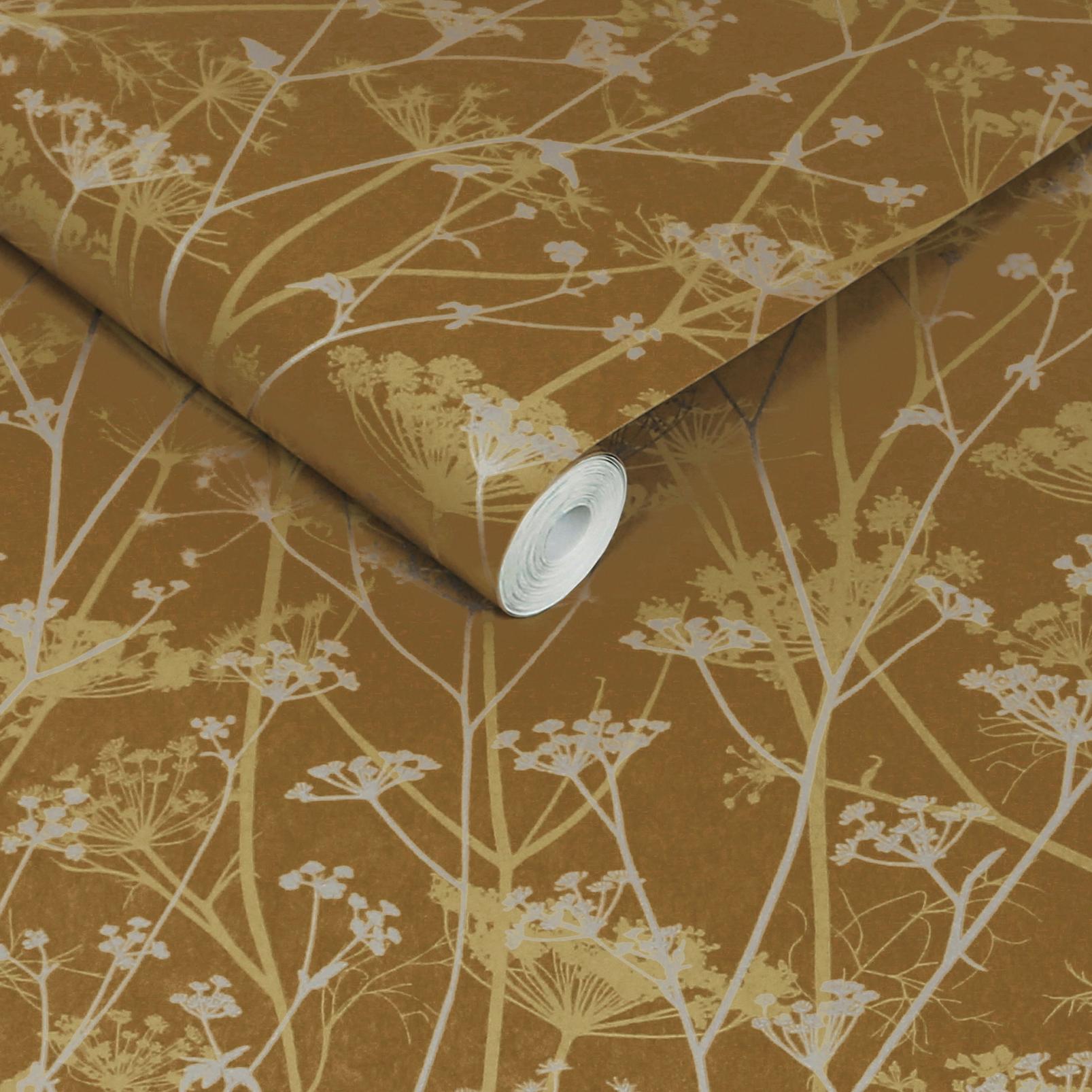 Clarissa Hulse Wild Chervil Mustard & Pewter Wallpaper - 147004_ROLLSHOT_WILD CHERVIL MUSTARD & PEWTER_01.jpg