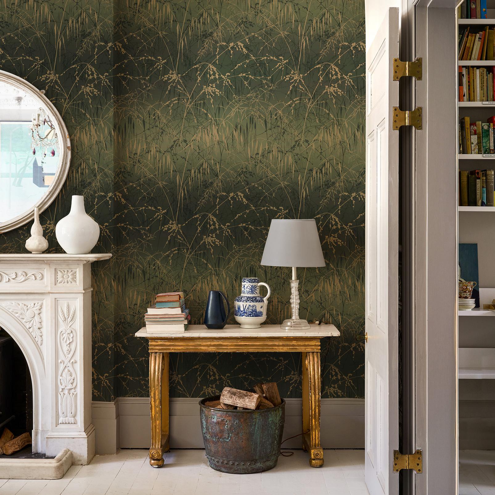 Clarissa Hulse Meadow Grass Olive Wallpaper - 146995_ROOMSET_MEADOW GRASS OLIVE_01.jpg
