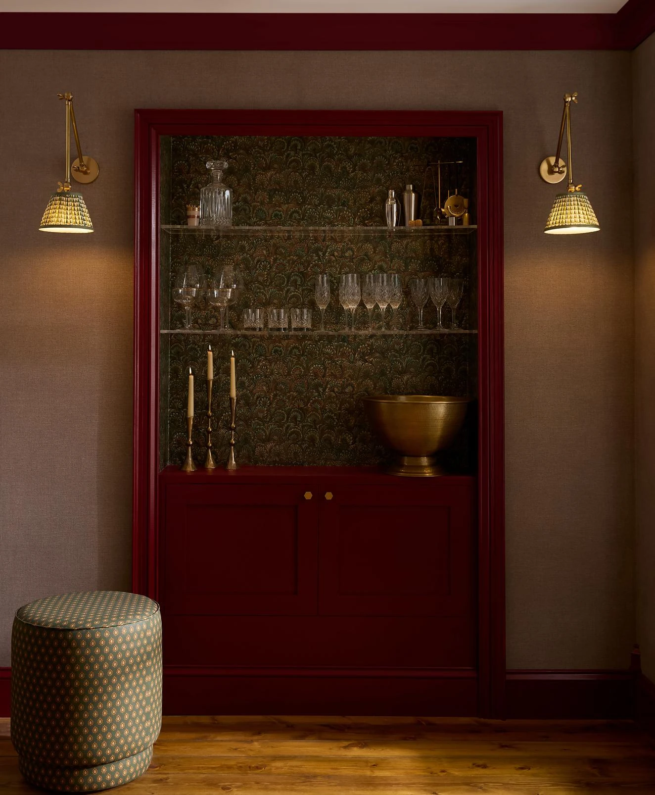 Truffle Peacock Wallpaper - 146414_ROOMSET_TrufflePeacock_143252_HapticHazel_RogerRed_G&BPouffe_MAIN.jpg