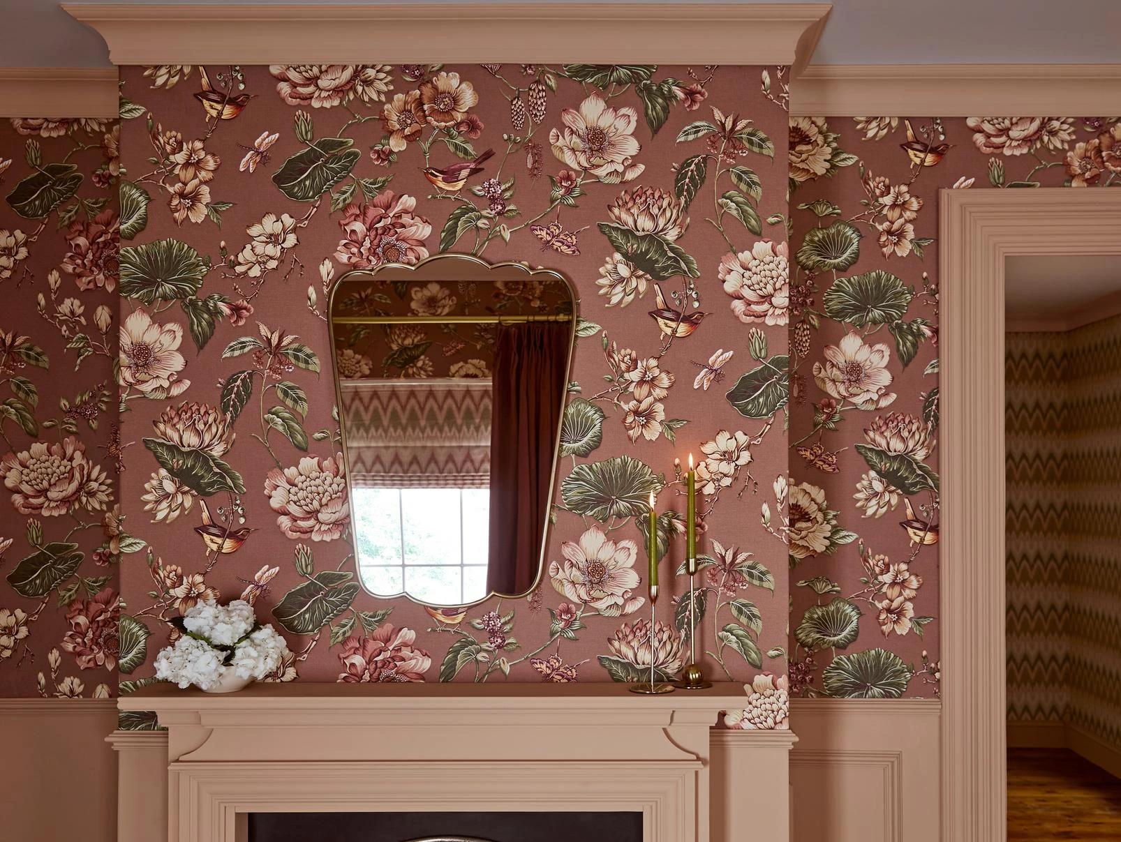 Roselle Grove Dusky Pink Wallpaper (Set of 2) - 146399_ CAMEO_RoselleGroveDuskyPink_RoseEarth_146415_ZigzagareGreen_1.jpg