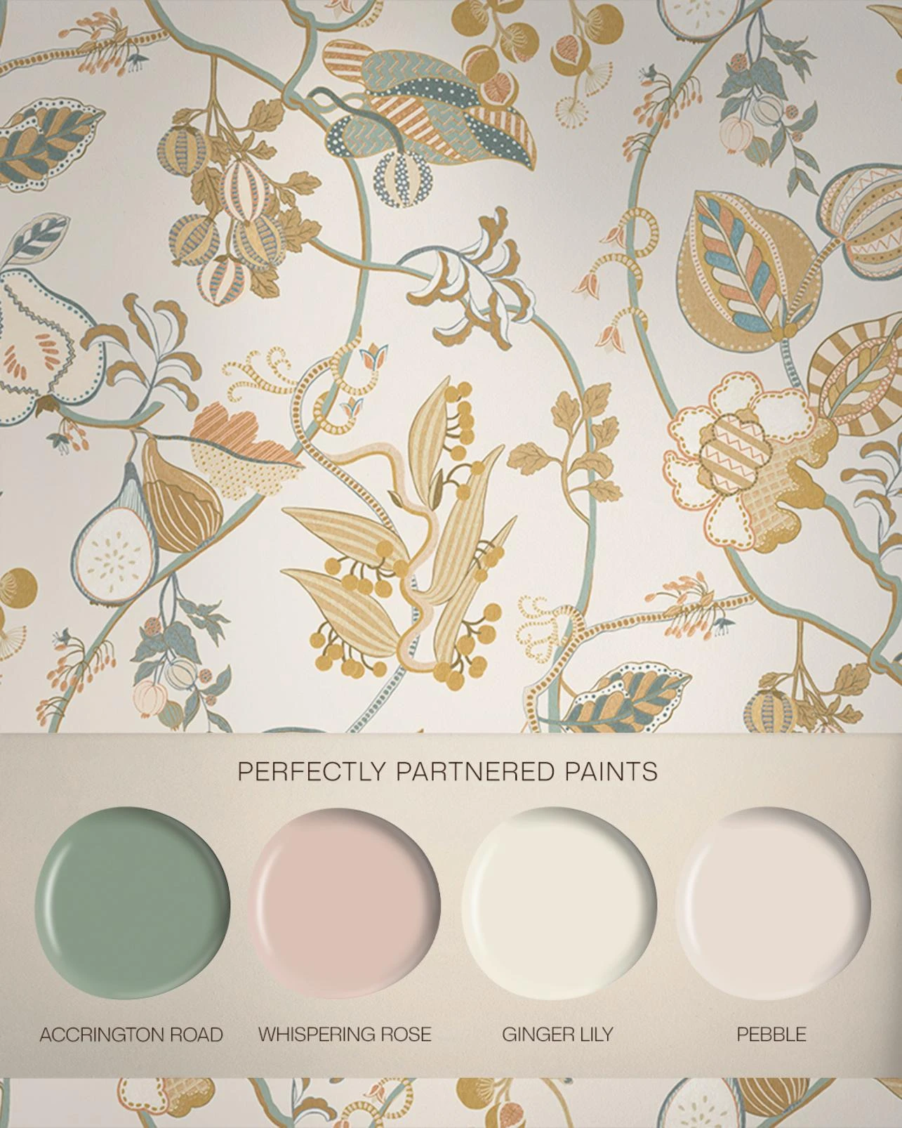 Orchard Tapestry Celeste Wallpaper - 146423_FLATLAY_ORCAHRD_TAPESTRY_CELESTE_ACCRINGTONROAD_WHISPERINGROSE_GINGERLILY_PEBBLE.jpg