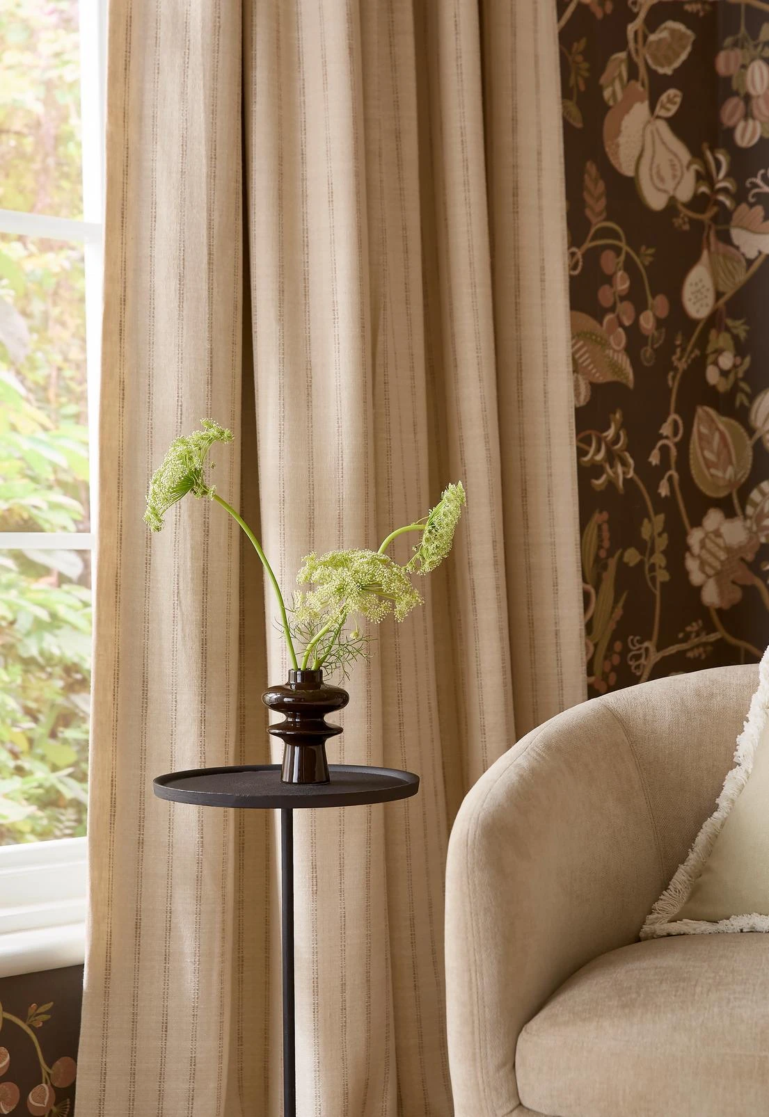 Orchard Tapestry Chocolate Wallpaper - 146424_CAMEO_OrchardTapestryChocolate_cur_MeadowStitchFlax_7.jpg