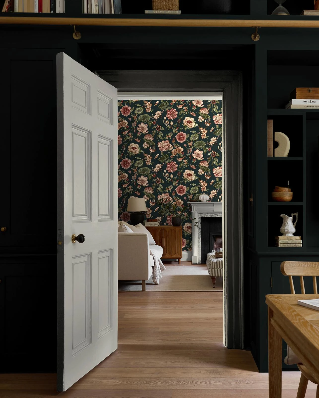 Roselle Grove Petrol Wallpaper (Set of 2) - 146397_ROOMSET_RoselleGrovePetrol_Kelp_GingerLily.jpg