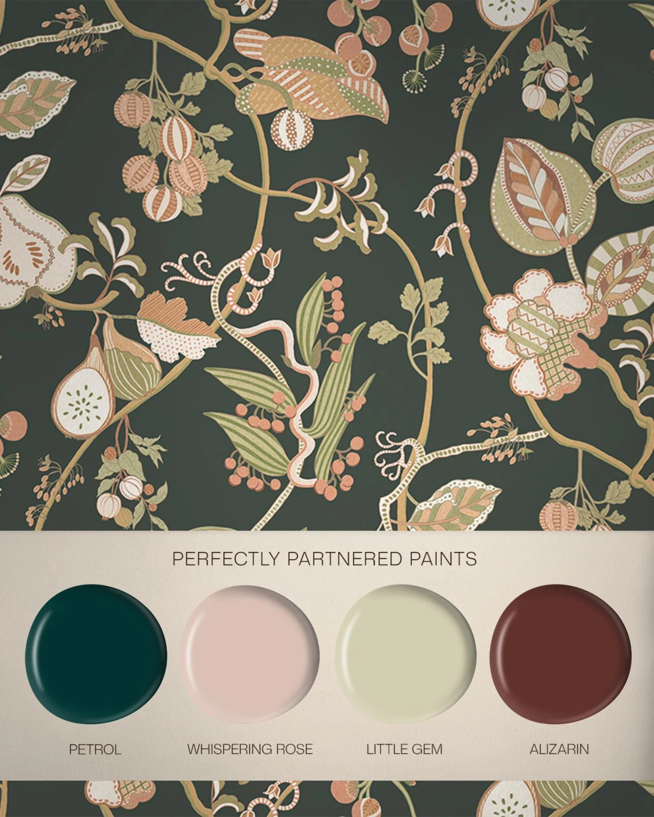 Orchard Tapestry Petrol Wallpaper - 146422_FLATLAY_ORCAHRD_TAPESTRY_PETROL_PETROL_WHISPERINGROSE_LITTLEGEM_ALIZARIN.jpg