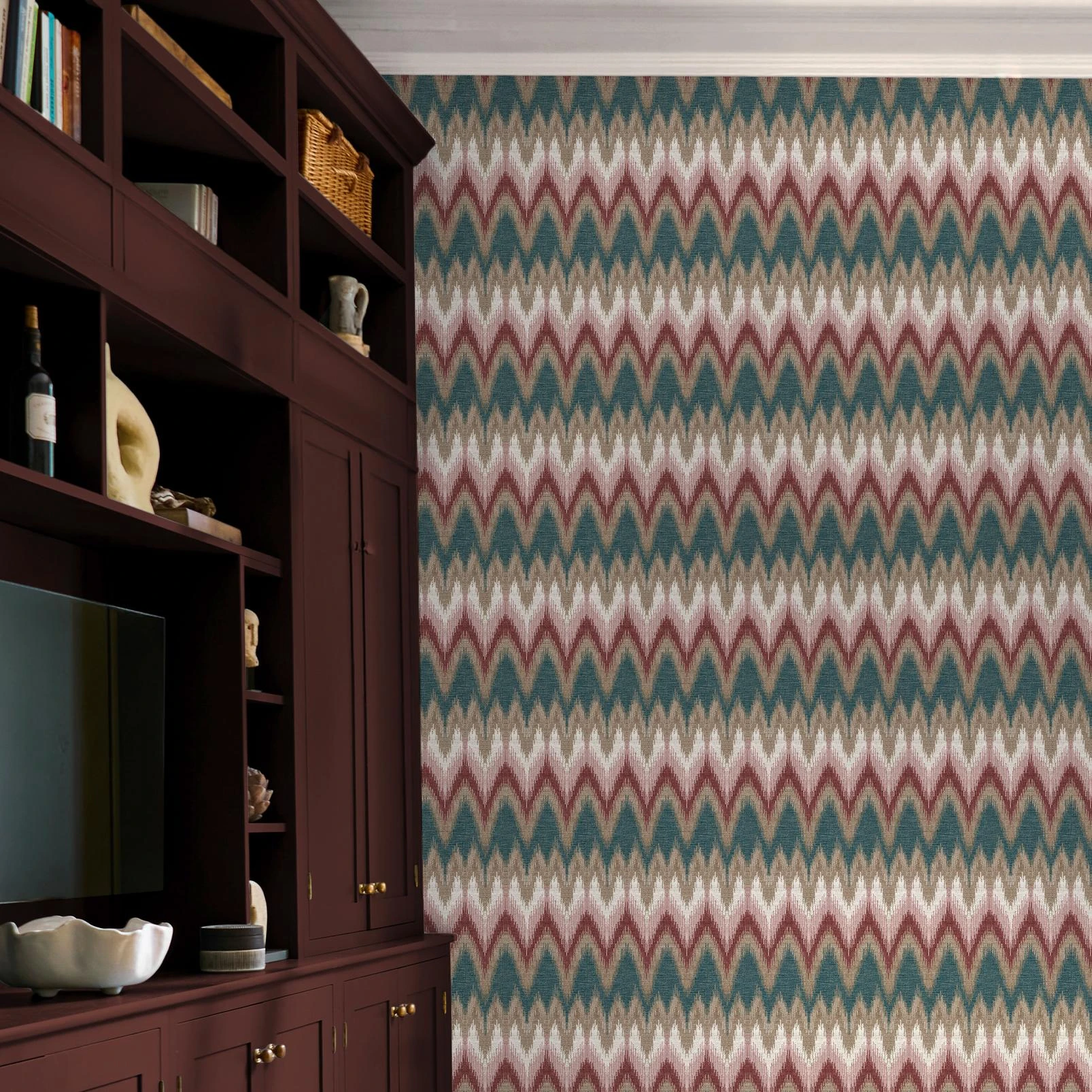 Zigzagare Divine Damson Wallpaper - 146416_ROOMSET_ZigzagareDivineDamson_ChilliCocoa_Pebble.jpg