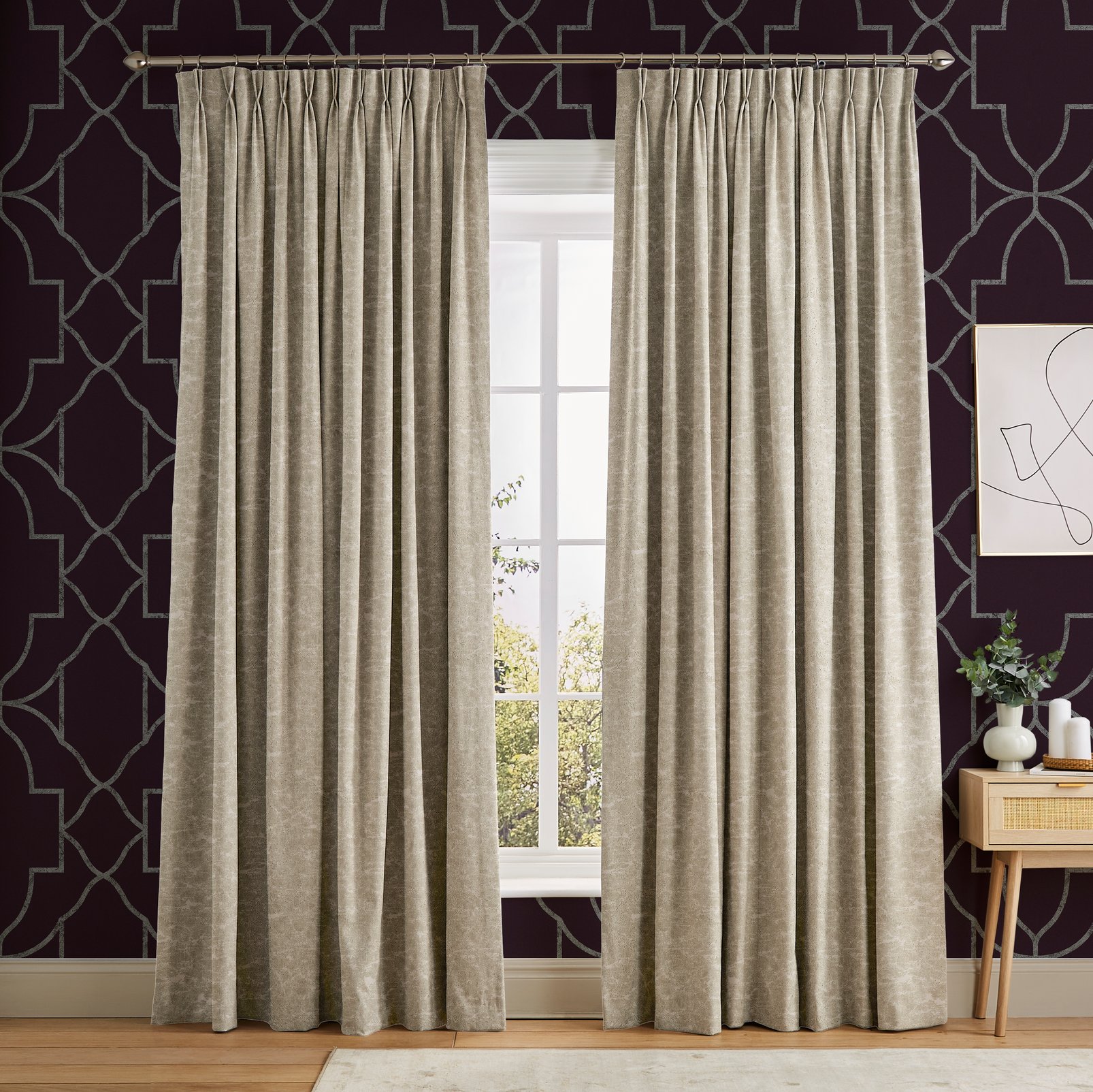 Essence Sand Curtains in a Roomset