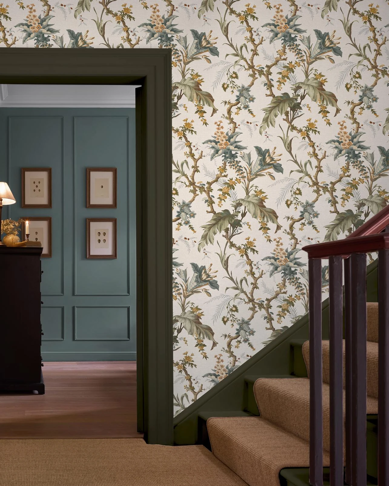 Arbour Press Celeste Wallpaper - 146392_ROOMSET_ArbourPressCeleste_1946_CotswoldMoss.jpg