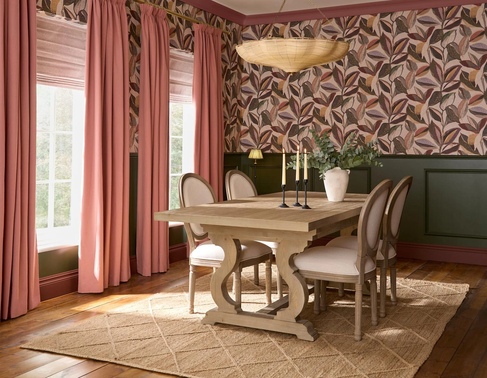 Casa Folha Thistle Wallpaper - 146401_CAMEO_CasaFolhaThistle_cur_ArdynBlush_rom_EmberWeave Mulberry_ChilliCocoa_Sue'sJumper_3.jpg
