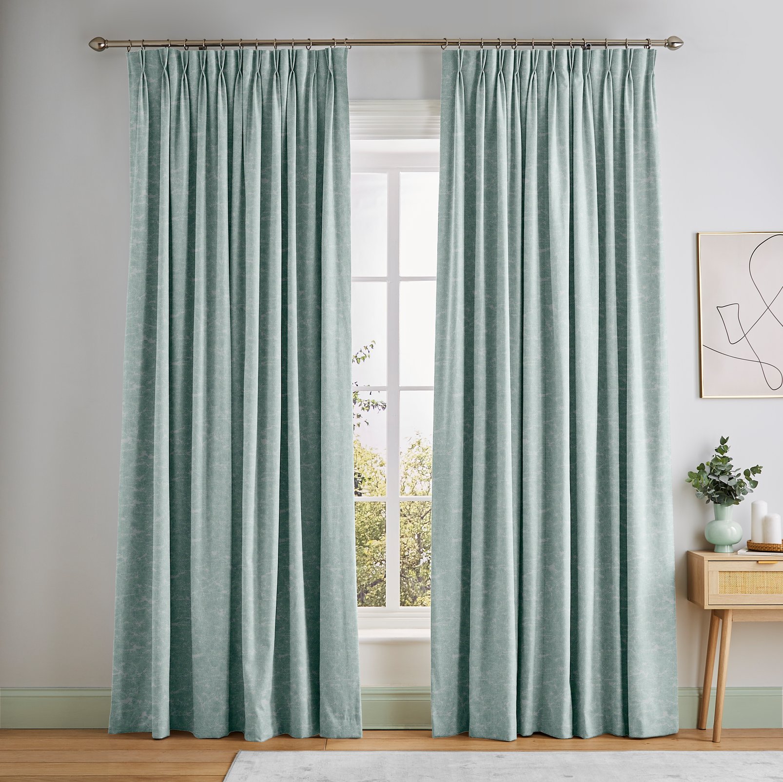 Essence Duck Egg Curtains in a Roomset