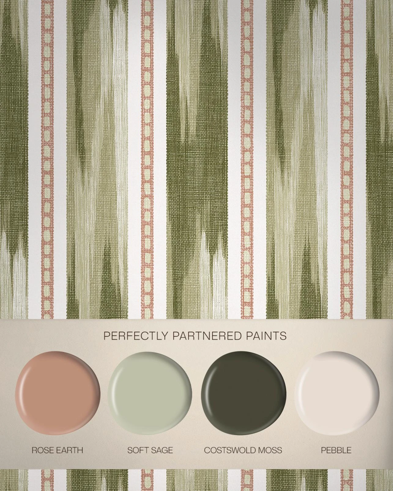 Forge Stripe Green Wallpaper - 146405_FLATLAY_FORGE_STRIPE_GREEN_ROSEEARTH_SOFTSAGE_COSTWOLDMOSS_PEBBLE.jpg