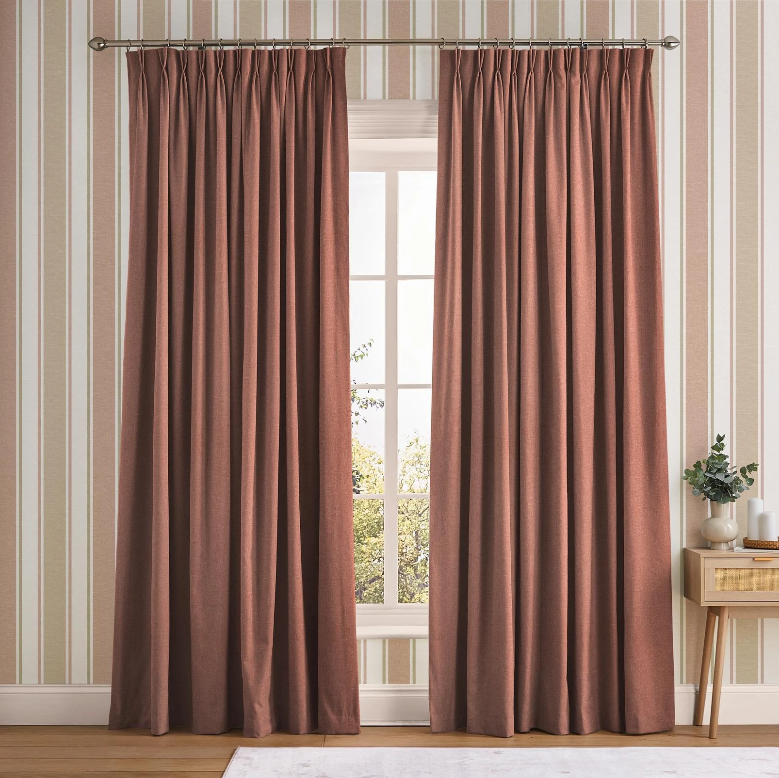 Ardyn Blush Curtain - 147894cur_ROOMSET_Ardyn_Blush_Pebble_146389_Foundry_Stripe_Blush.jpg