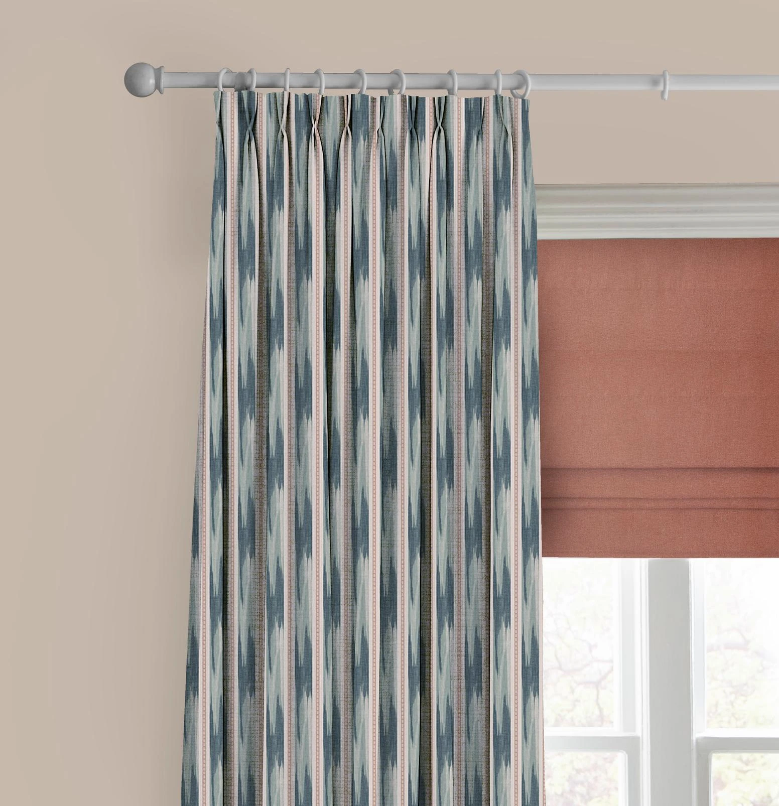 Forge Stripe Blue Curtain - 147056cur_CAMEO_FORGE_STRIPE_BLUE_147894rom_ARDYNBLUSH_PEBBLE.jpg