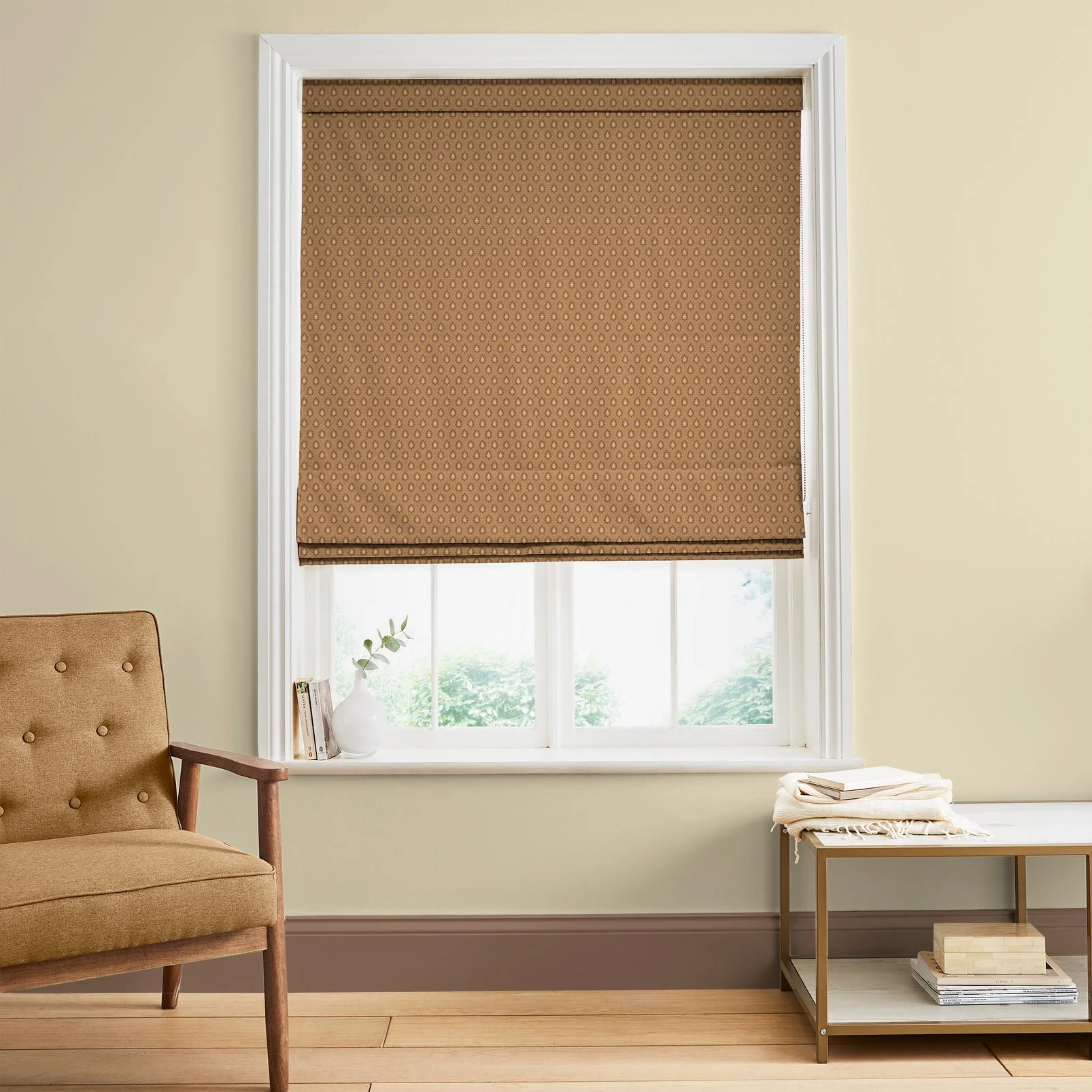 Dobby Ochre Roman Blind - 147029rom_ROOMSET_DOBBY_OCHRE_SAND.jpg